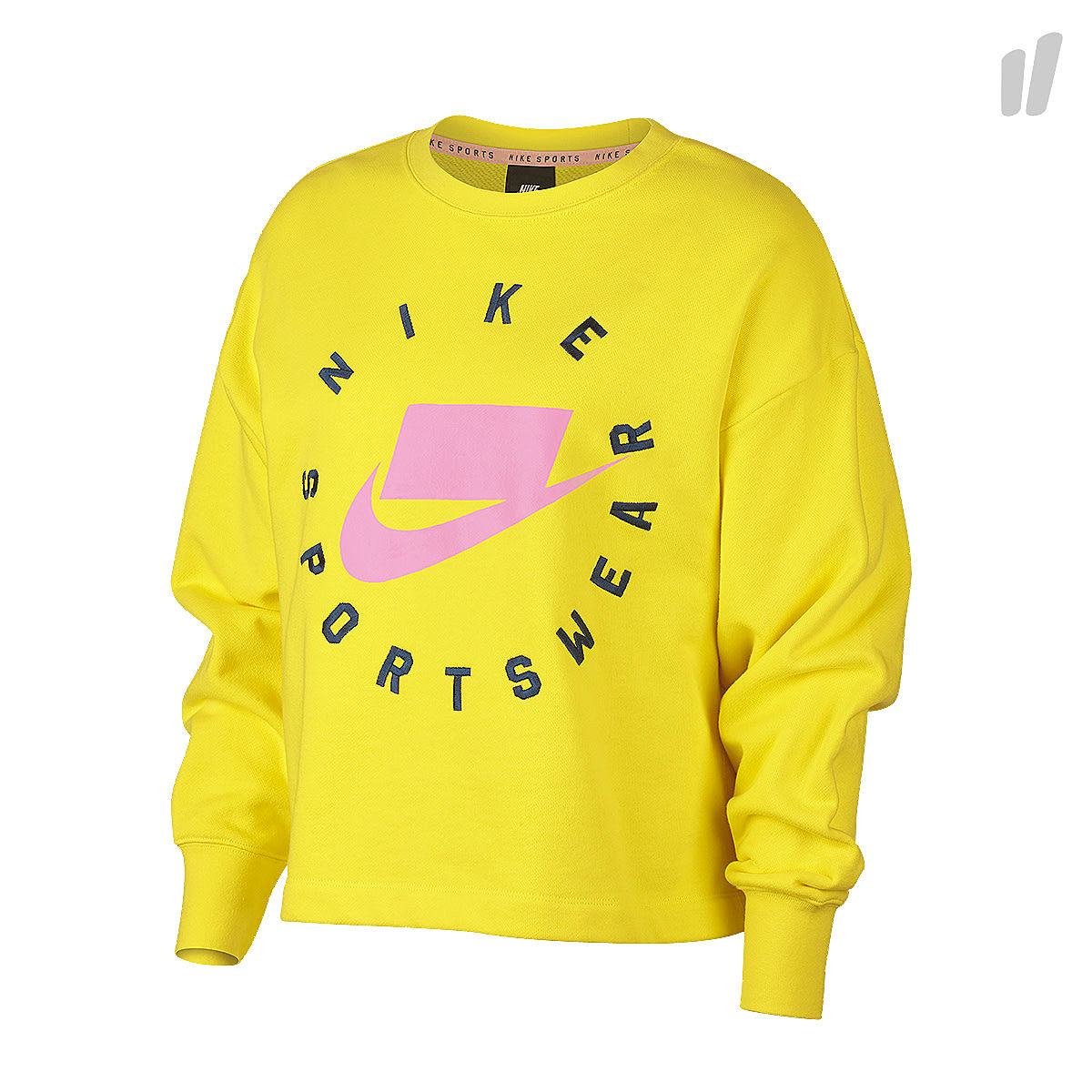 Nike Wmns French Terry Crew Opt Yellow Sweatshirts AR3052 731 | Overkill
