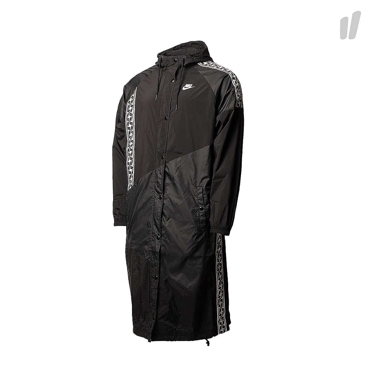Nike Taped Woven Long Jacket Black / White Jackets AR4943 010 | Overkill