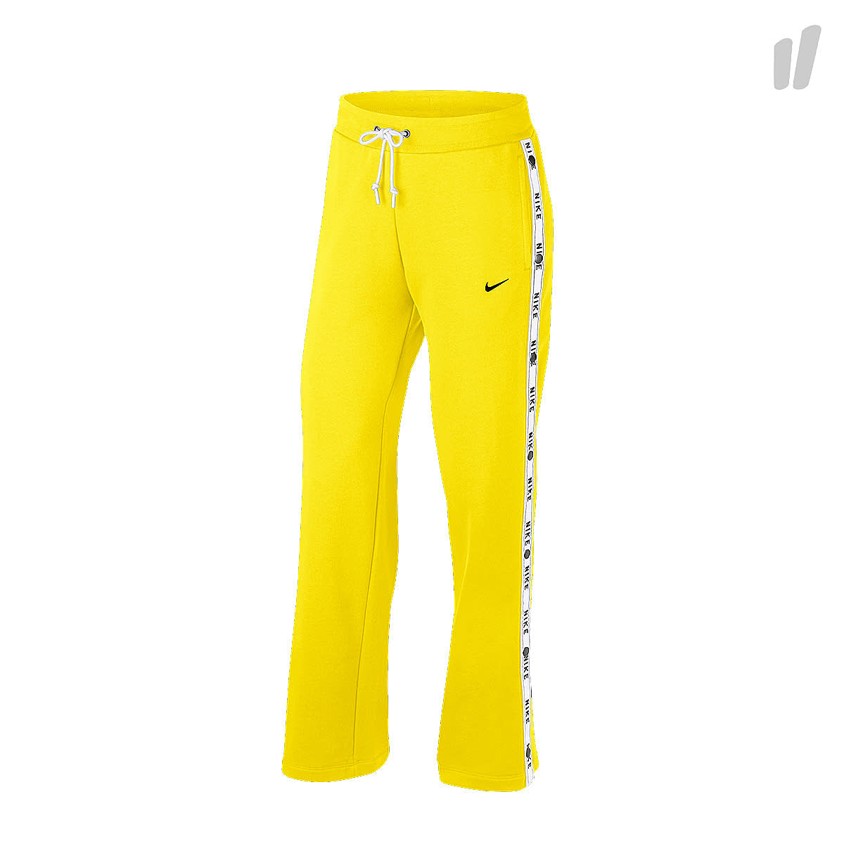 Nike Wmns Logo Tape Popper Pants Opti Yellow / Opti Yellow / White / Black Casual Pants AR9841 731 | Overkill
