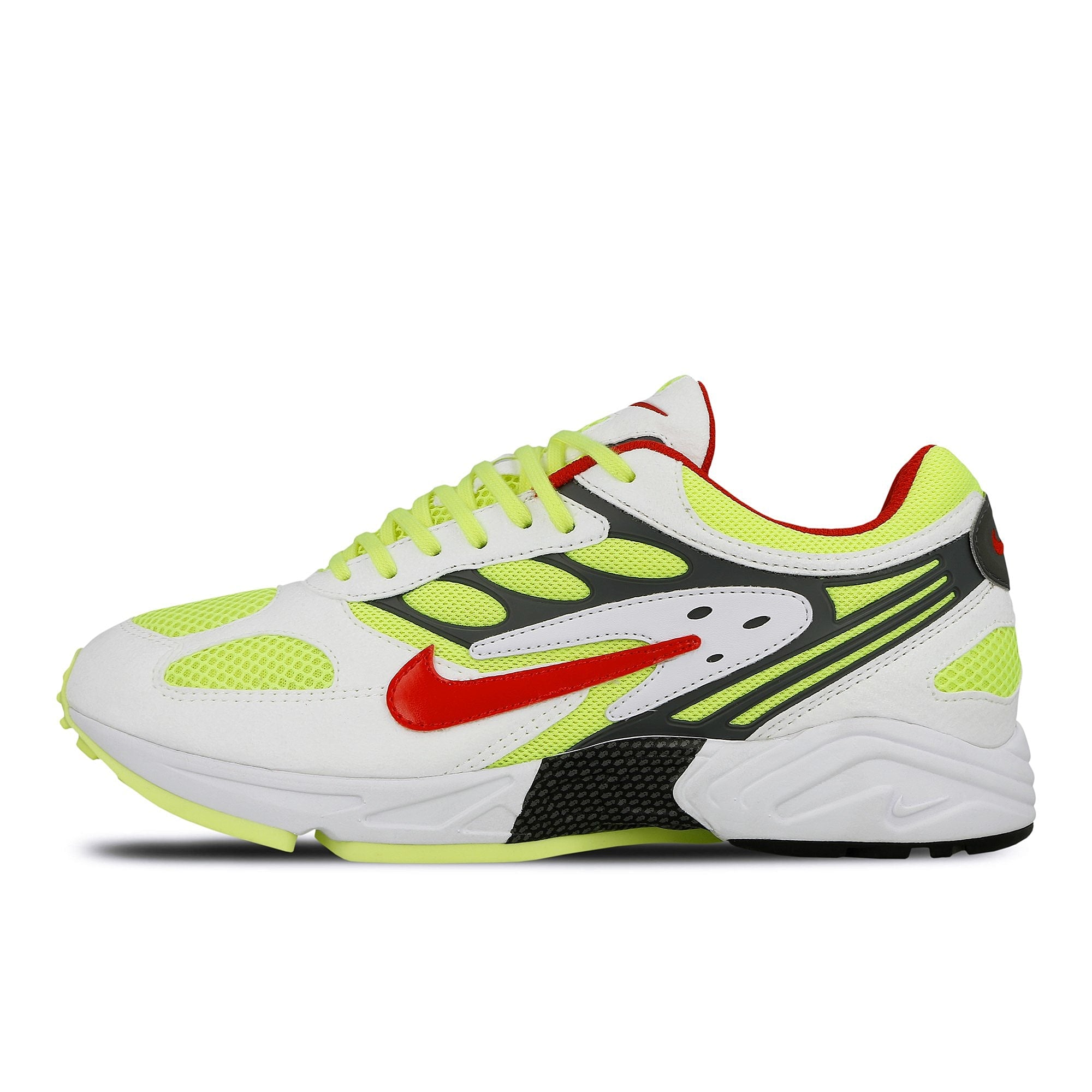 Nike air ghost racer White-Atom Red - Neon Yellow - Dark Grey Low Top Sneakers AT5410 100 | Overkill