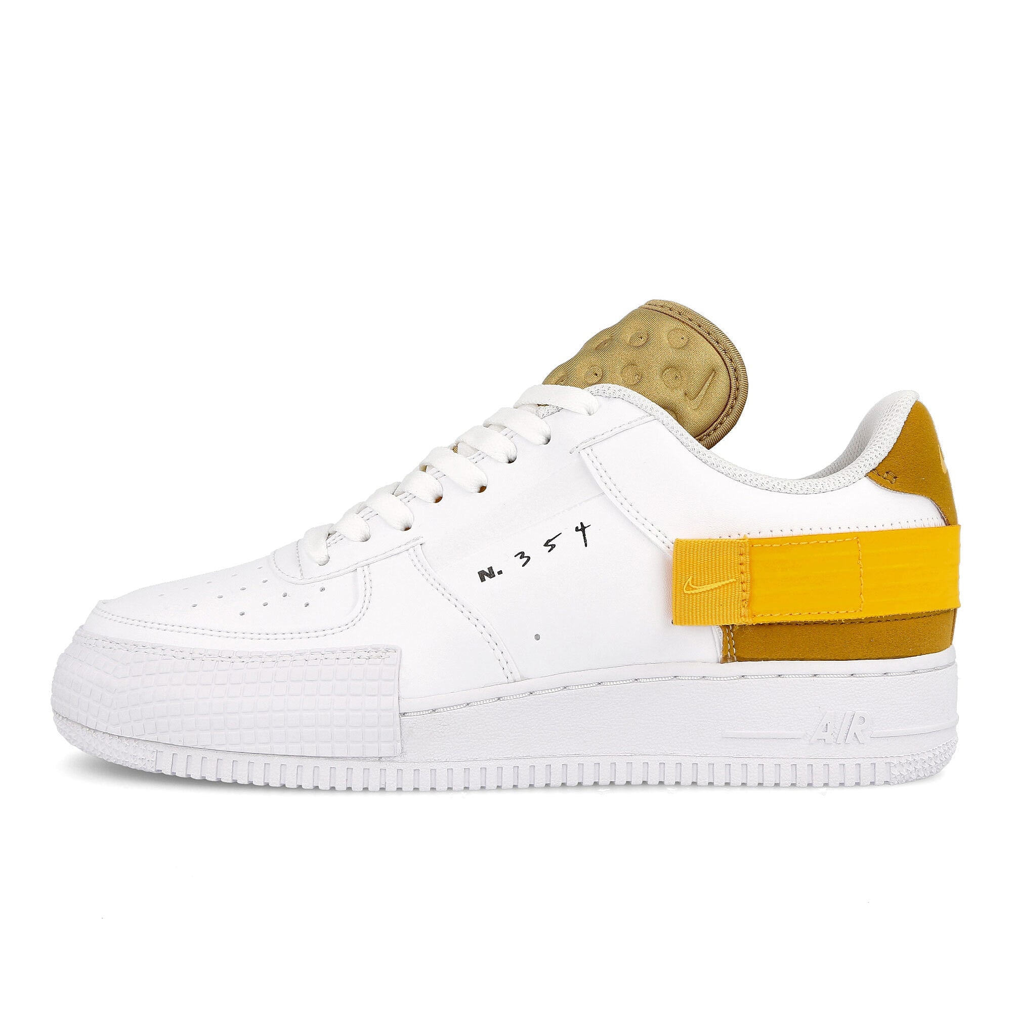 Nike air force 1 type White-University Gold - Gold Suede Low Top Sneakers AT7859 100 | Overkill