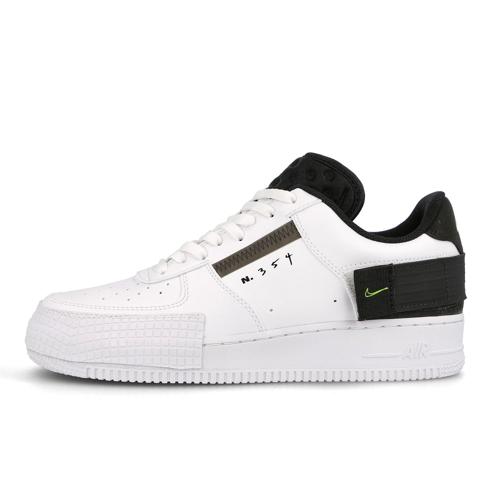 Nike air force 1 type White / Volt - Black - White AT7859 101 | Overkill