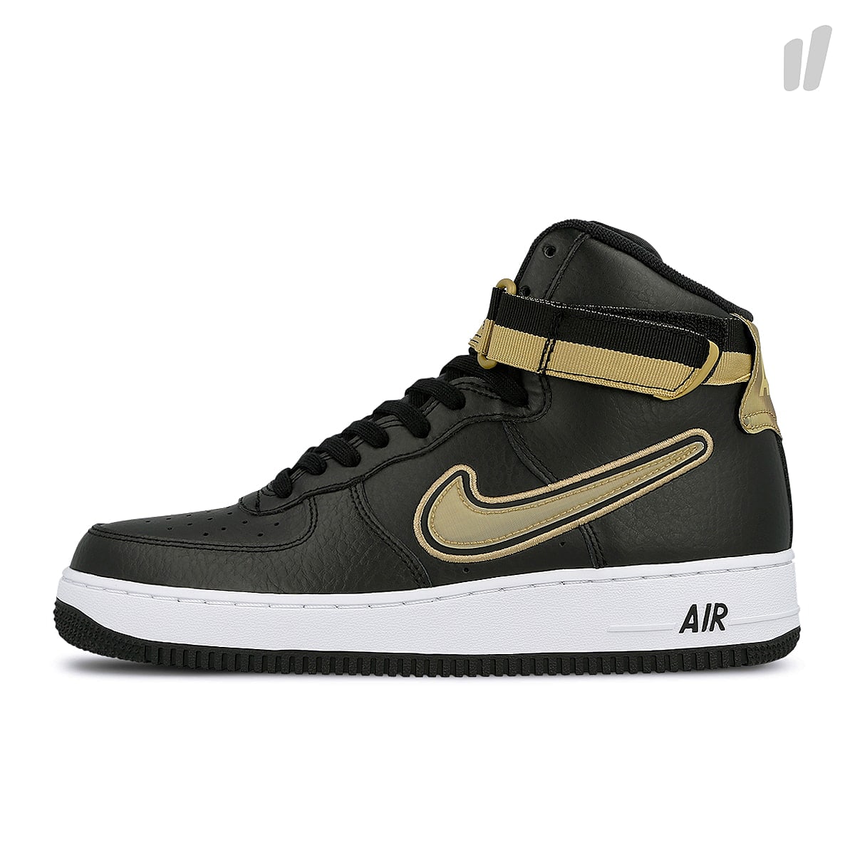Nike air force 1 high `07 lv8 sport Black / Metallic Gold - White High Top Sneakers AV3938 001 | Overkill