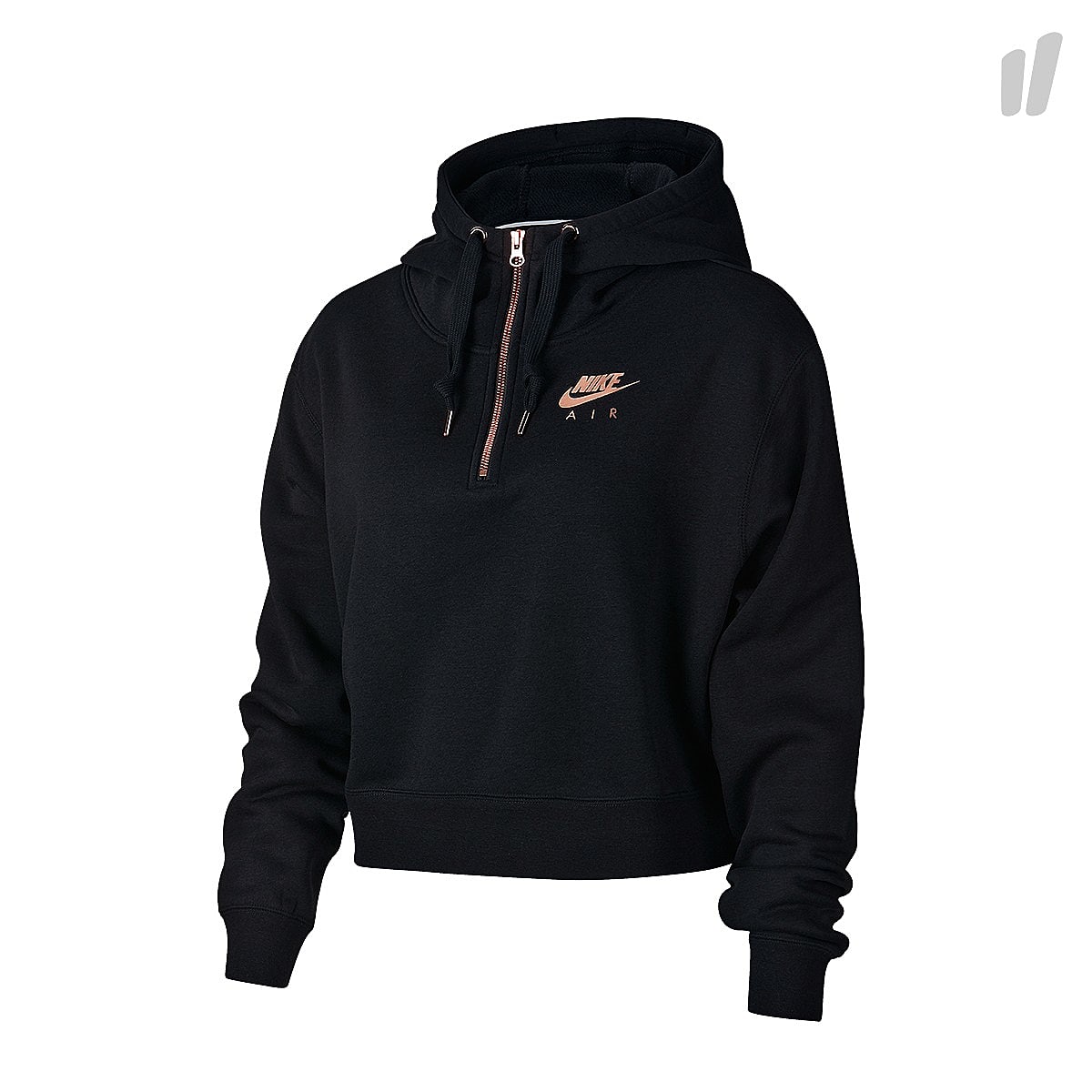 Nike Wmns Half Zip Hoody Black / Black / Rose Gold Hoodies AV4915 011 | Overkill