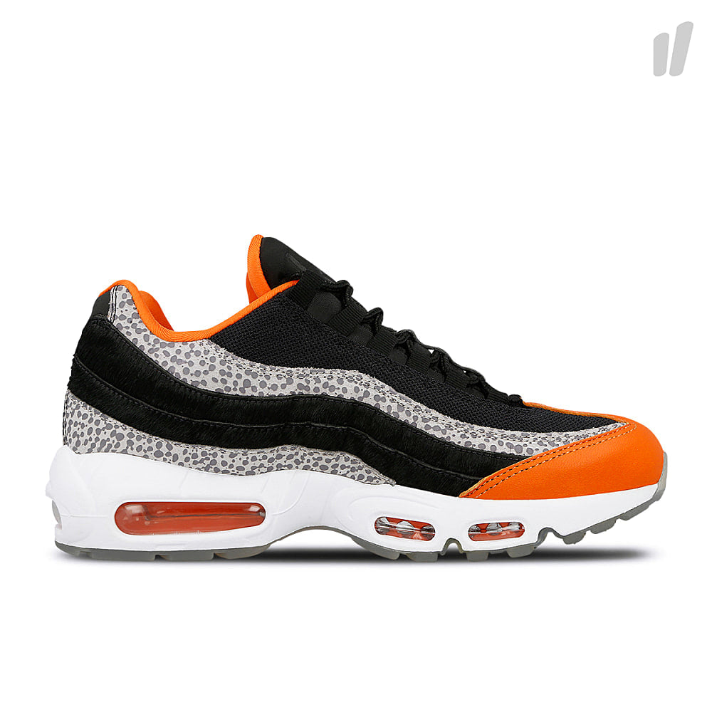 Nike air max 95 Black-Black - Granite - Safety Orange Low Top Sneakers Silhouette | Overkill