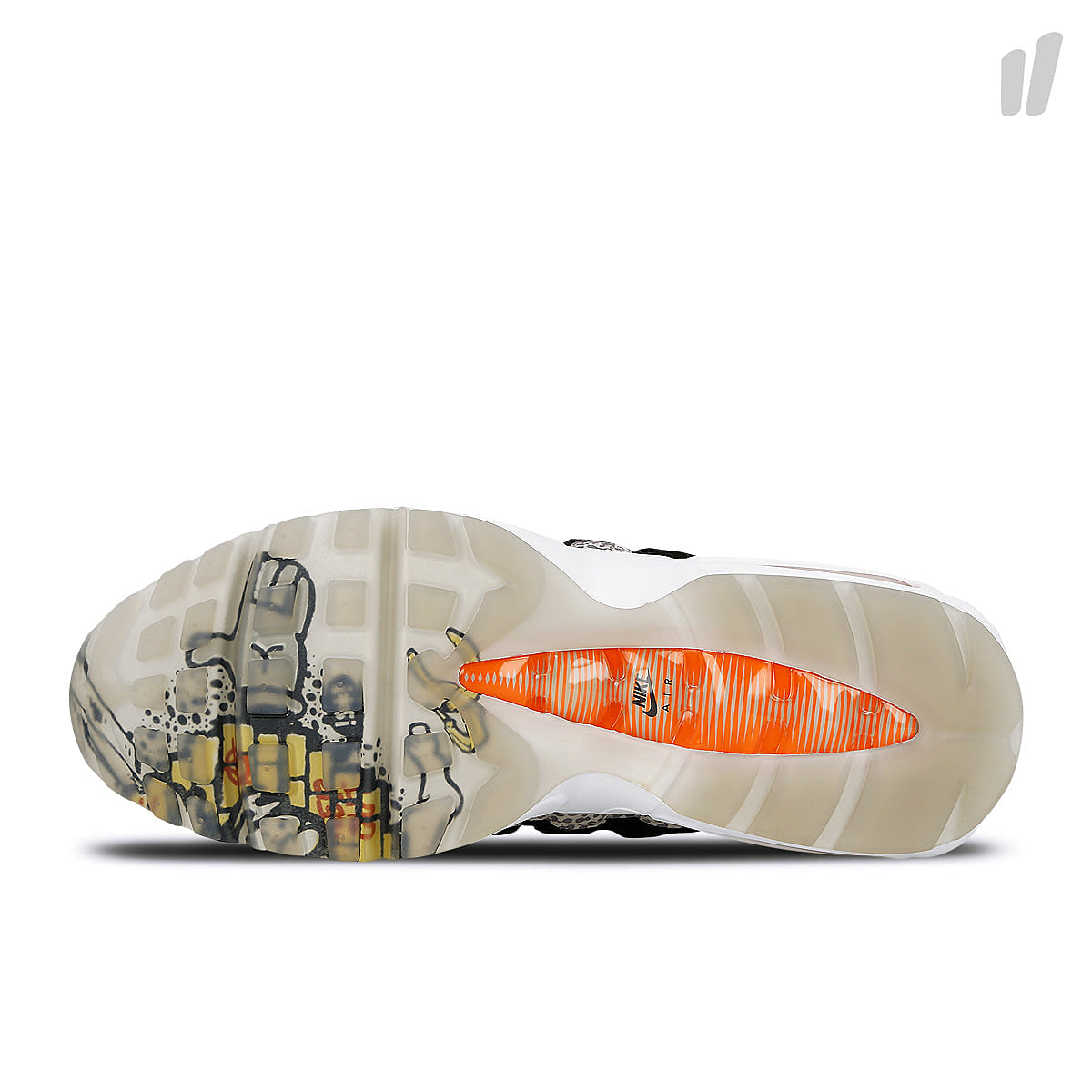 Nike air max 95 Black-Black - Granite - Safety Orange Low Top Sneakers Detail View 1 | Overkill