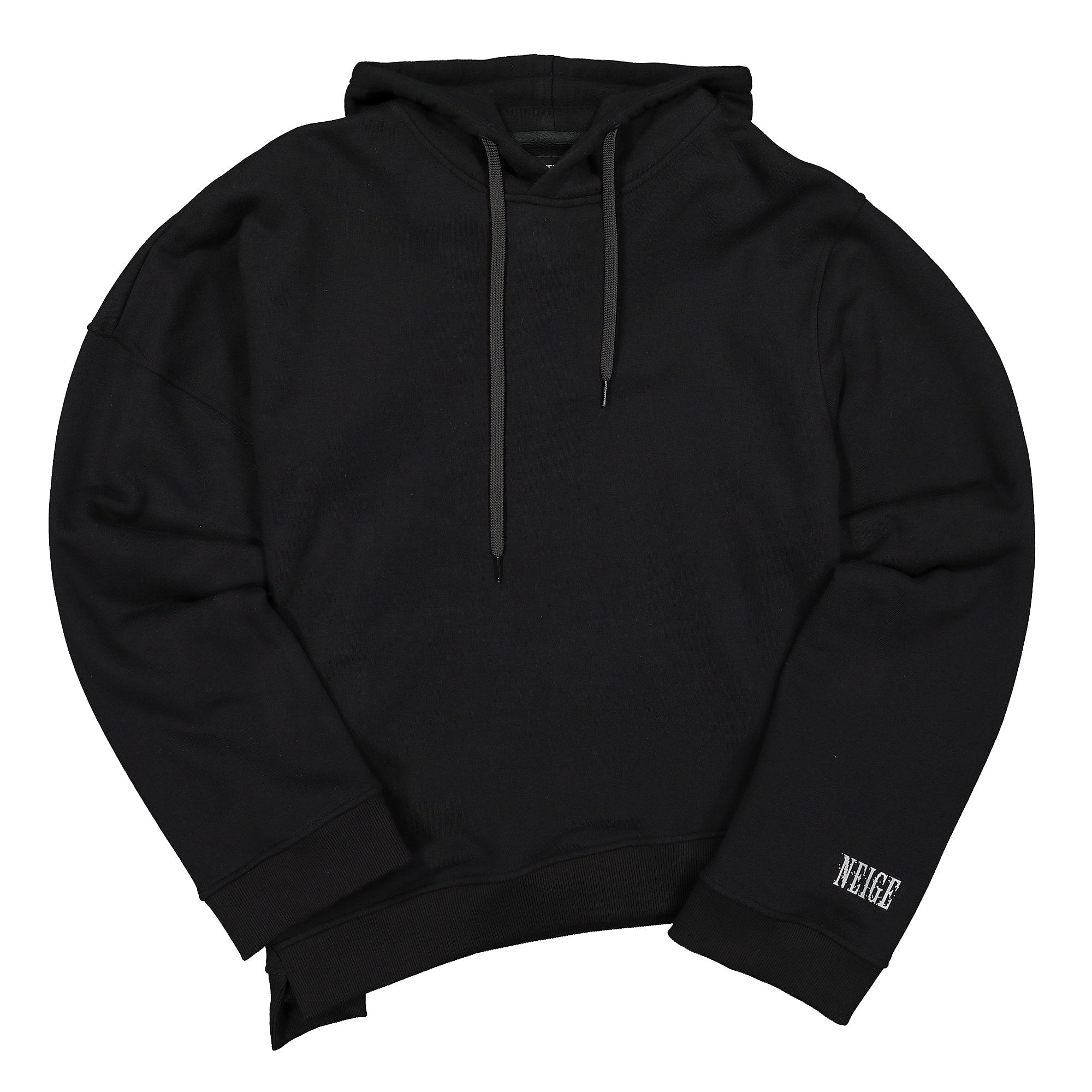 Neige asymmetric hoodie Black Hoodies AW1913 | Overkill