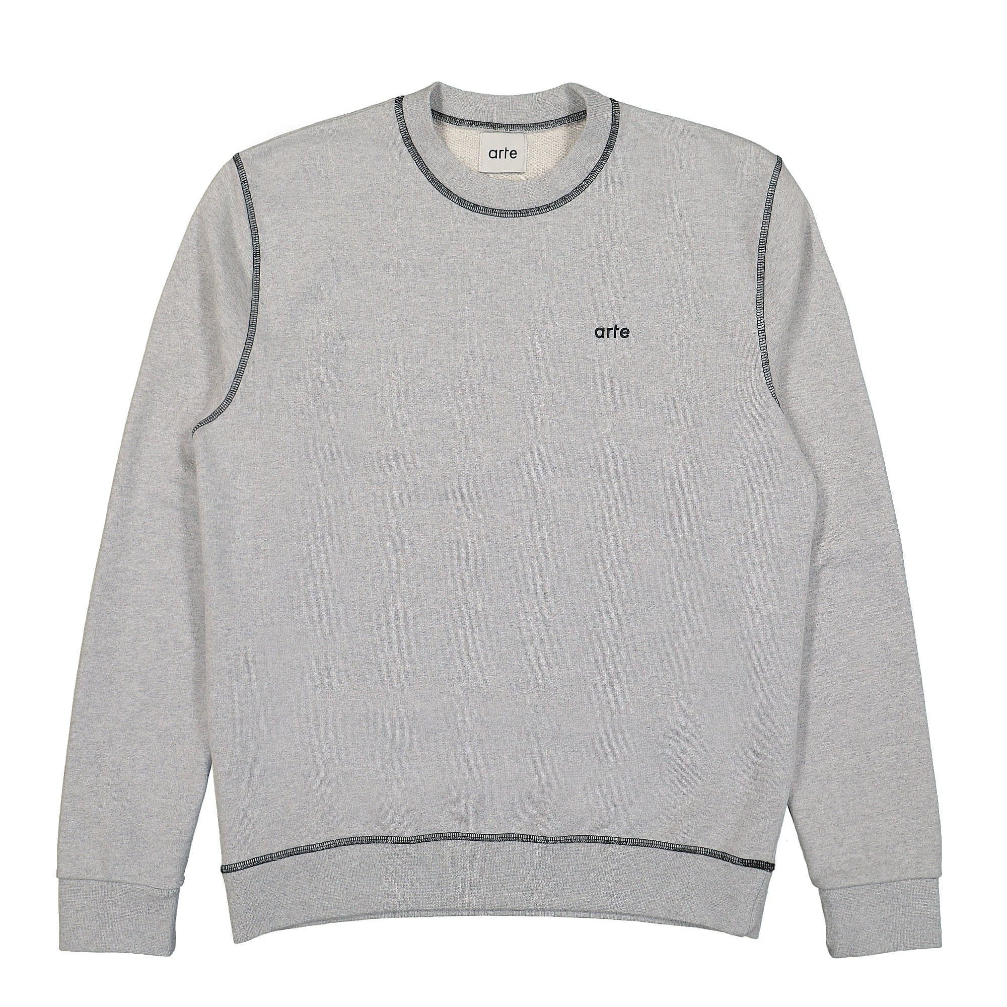 Arte Antwerp Clark Contrast Crewneck Grey Sweatshirts AW22-092C | Overkill