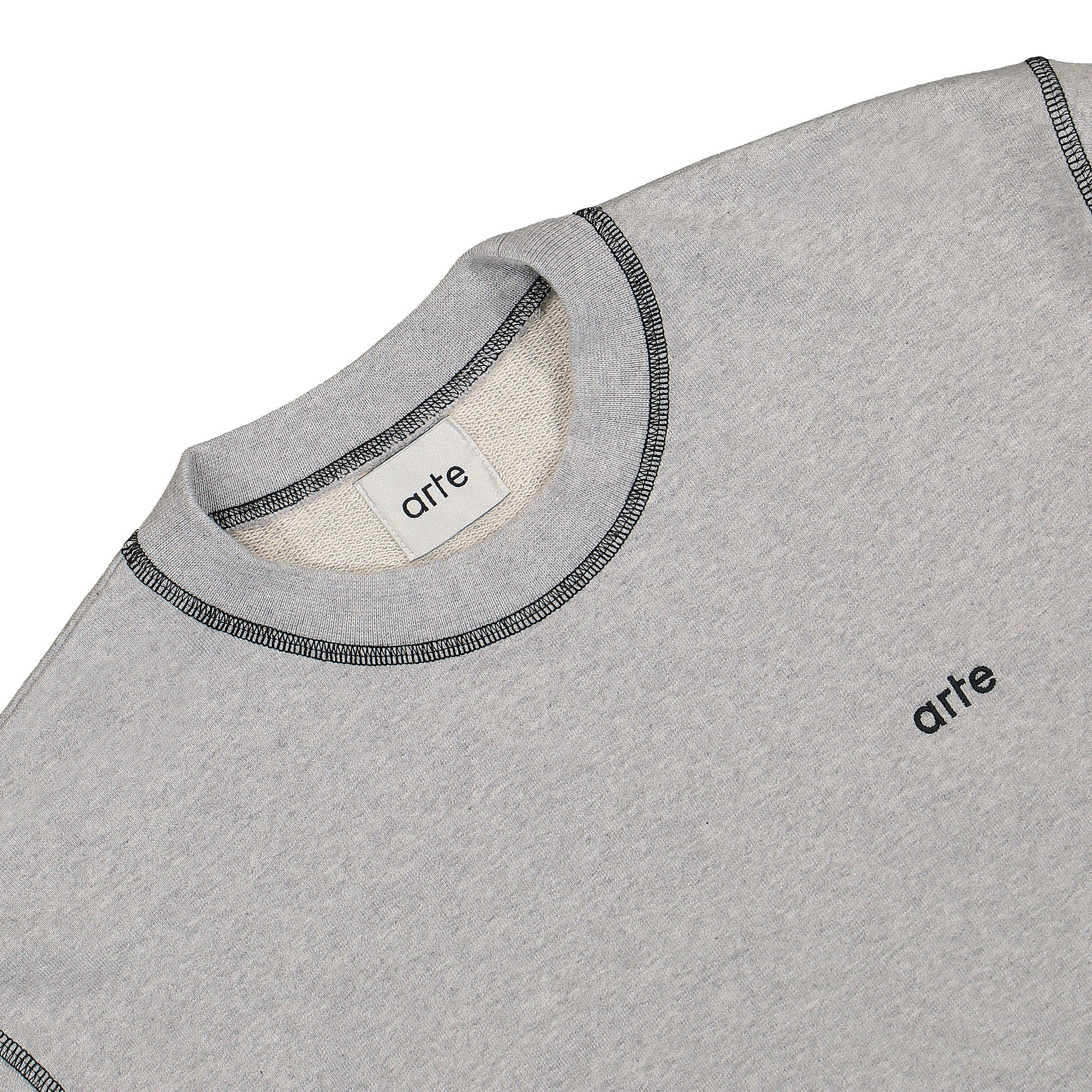 Arte Antwerp Clark Contrast Crewneck Grey Sweatshirts Close-up | Overkill