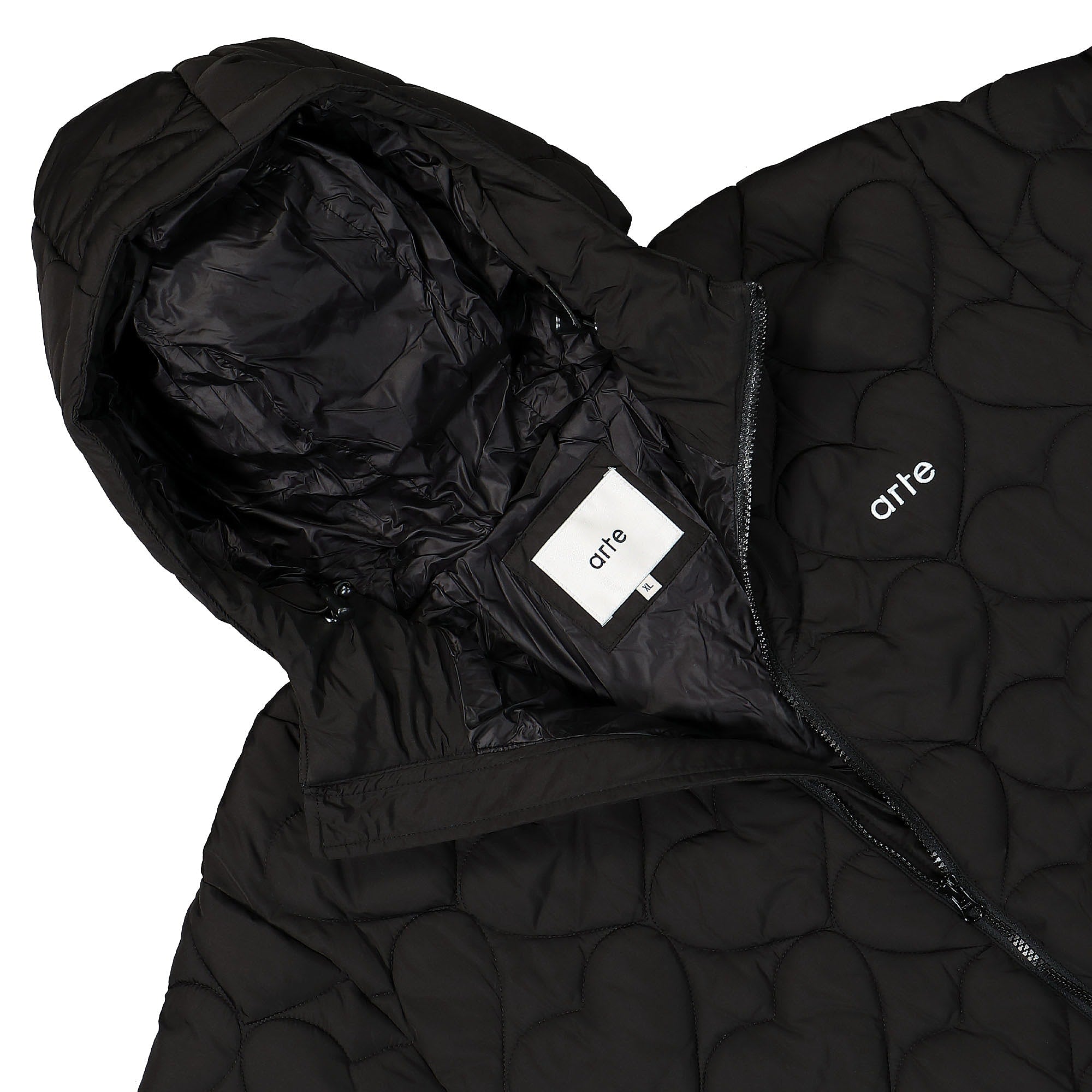 Arte Antwerp Joey Heart Puffer Jacket Black Puffer Jackets Close-up | Overkill