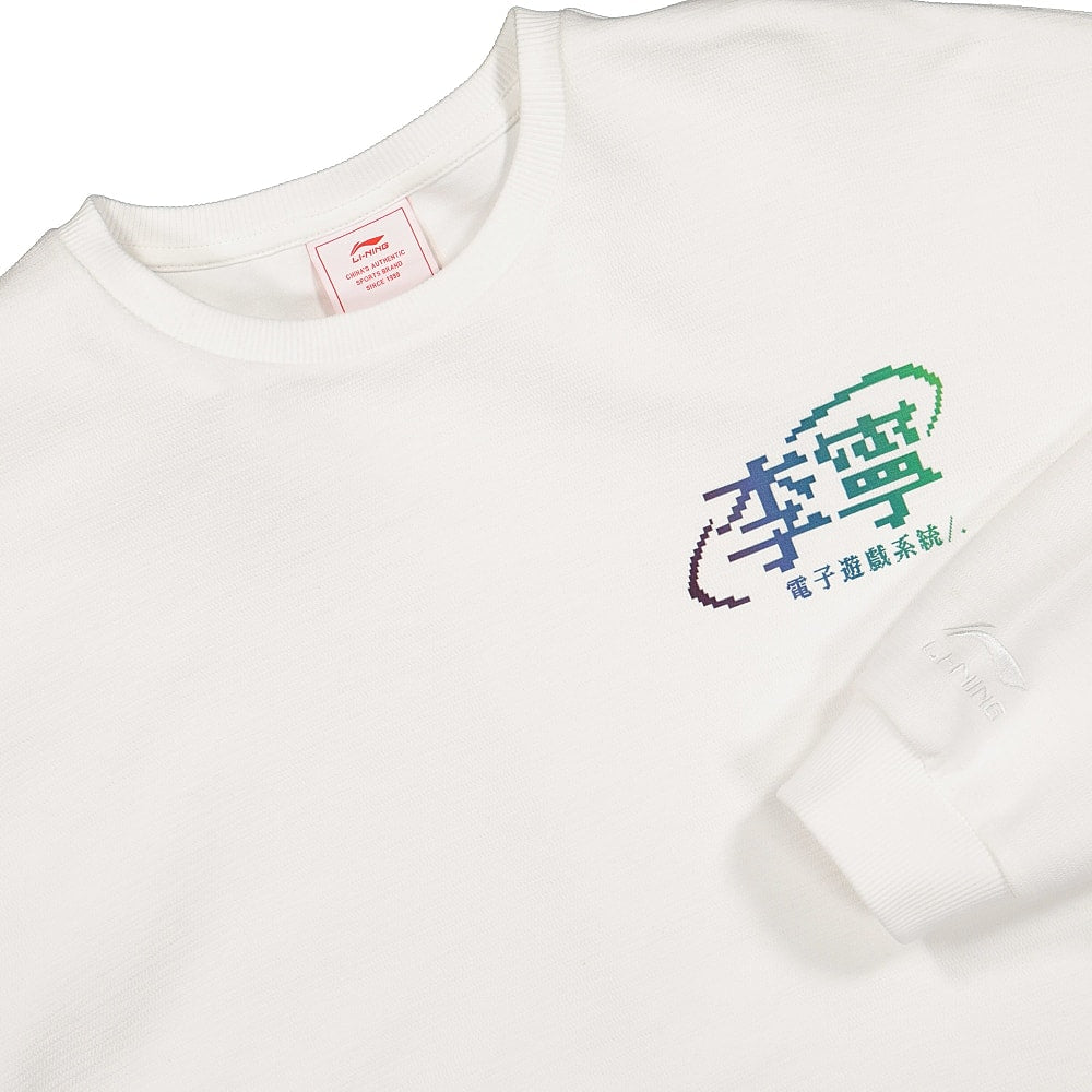 Li-Ning PO Knit Crew White Sweatshirts Close-up | Overkill