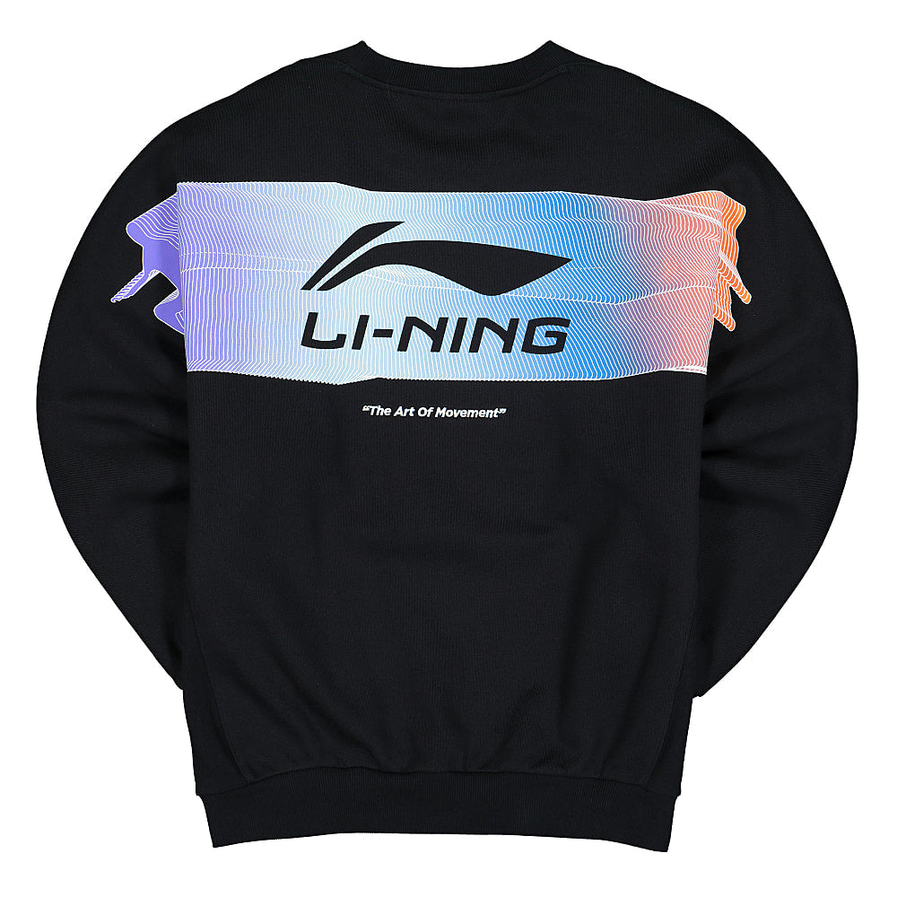 Li-Ning Knit Crew Black Sweatshirts Close-up | Overkill
