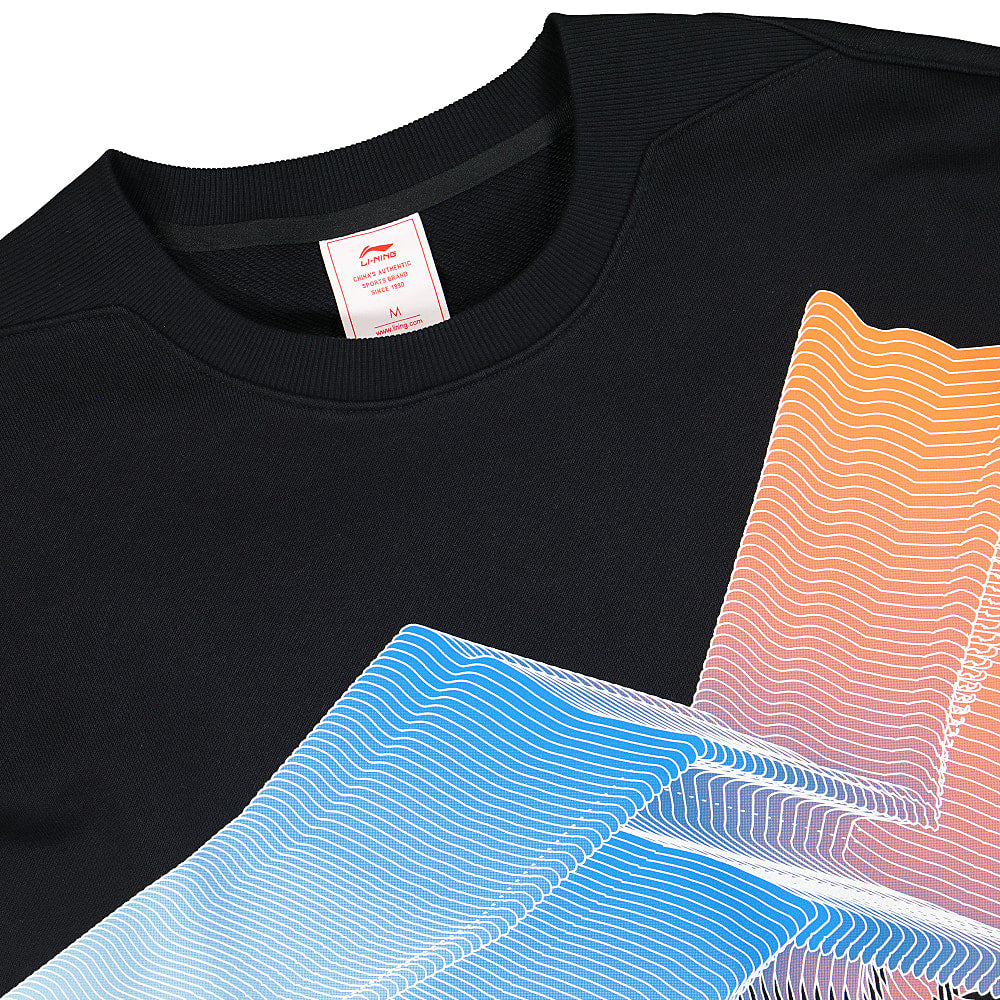 Li-Ning Knit Crew Black Sweatshirts Material | Overkill