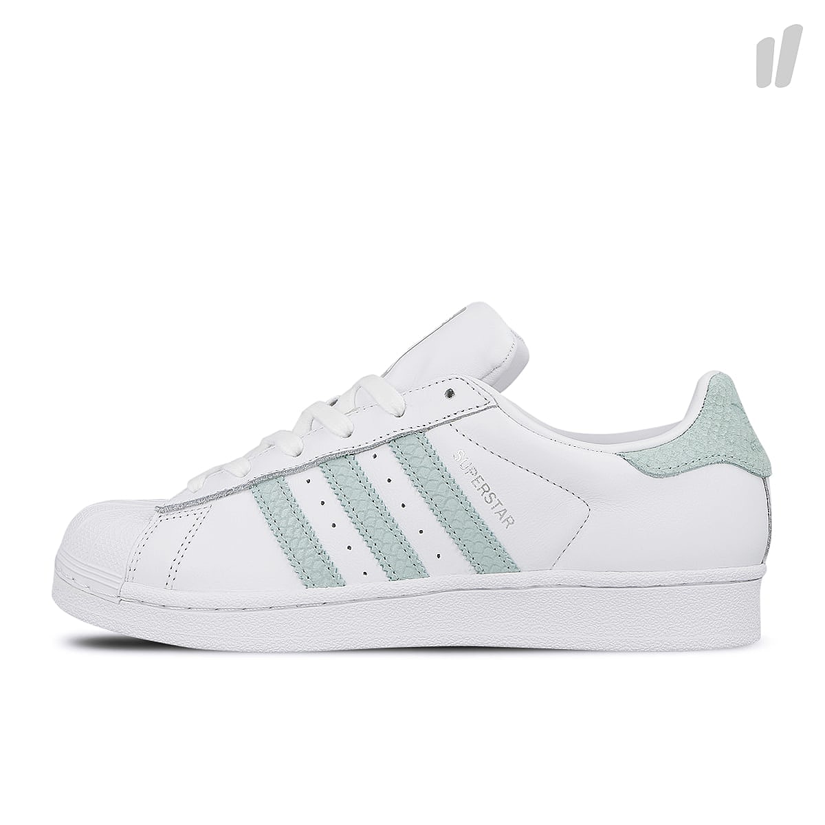adidas wmns superstar Running White / Ash Green / Silver Metallic B41509 | Overkill