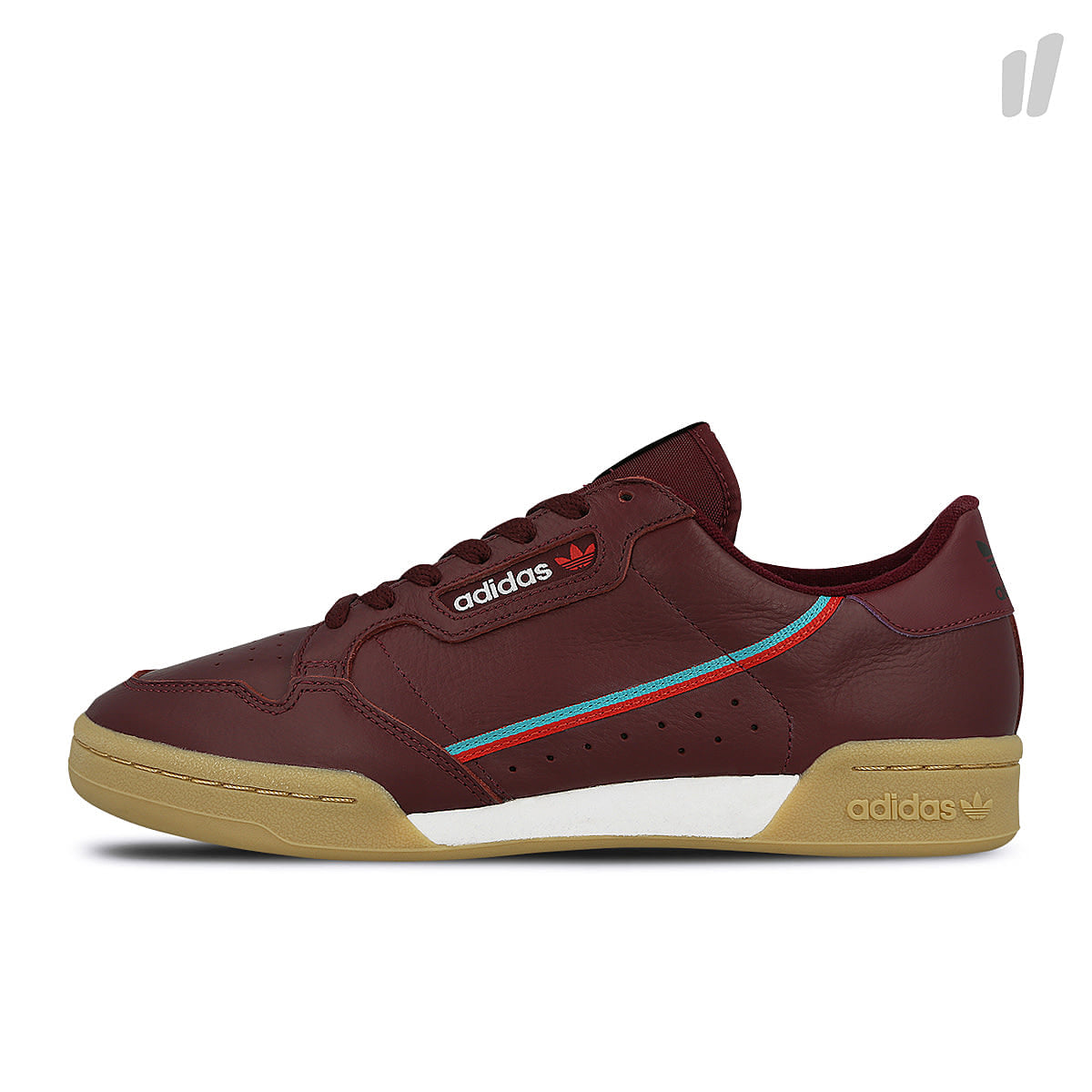 adidas continental 80 Maroon-Scarlet-Hi-Res Aqua Sneakers B41677 | Overkill