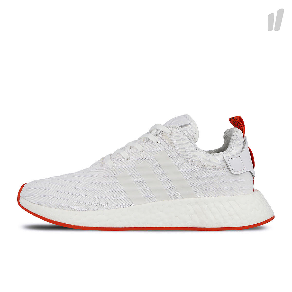 adidas nmd r2 primeknit Running White / Running White / Core Red Sneakers BA7253 | Overkill