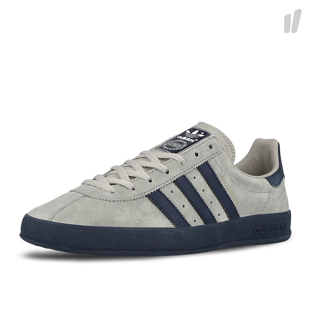 adidas mallison spezial Light Onix-Night Navy-Running White Sneakers Close Up | Overkill