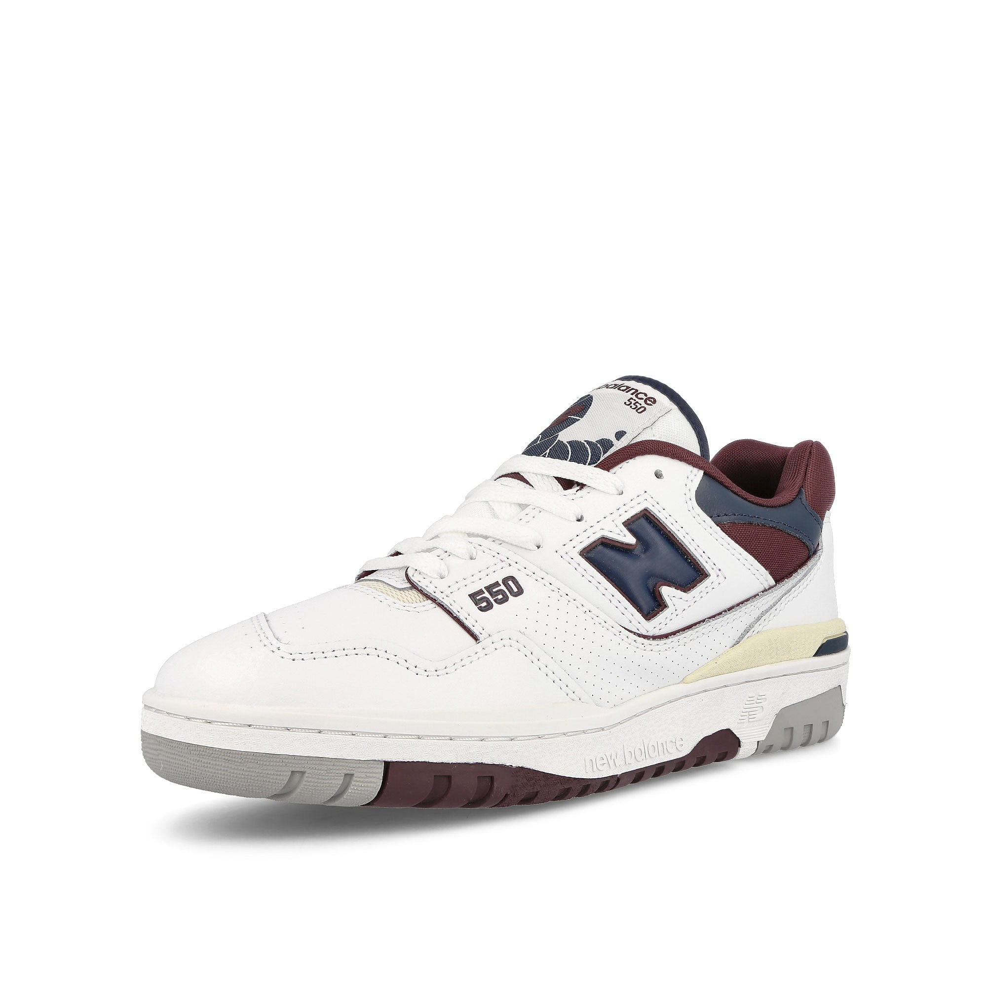 New Balance BB550NCD White-Burgundy Sneakers Close Up | Overkill