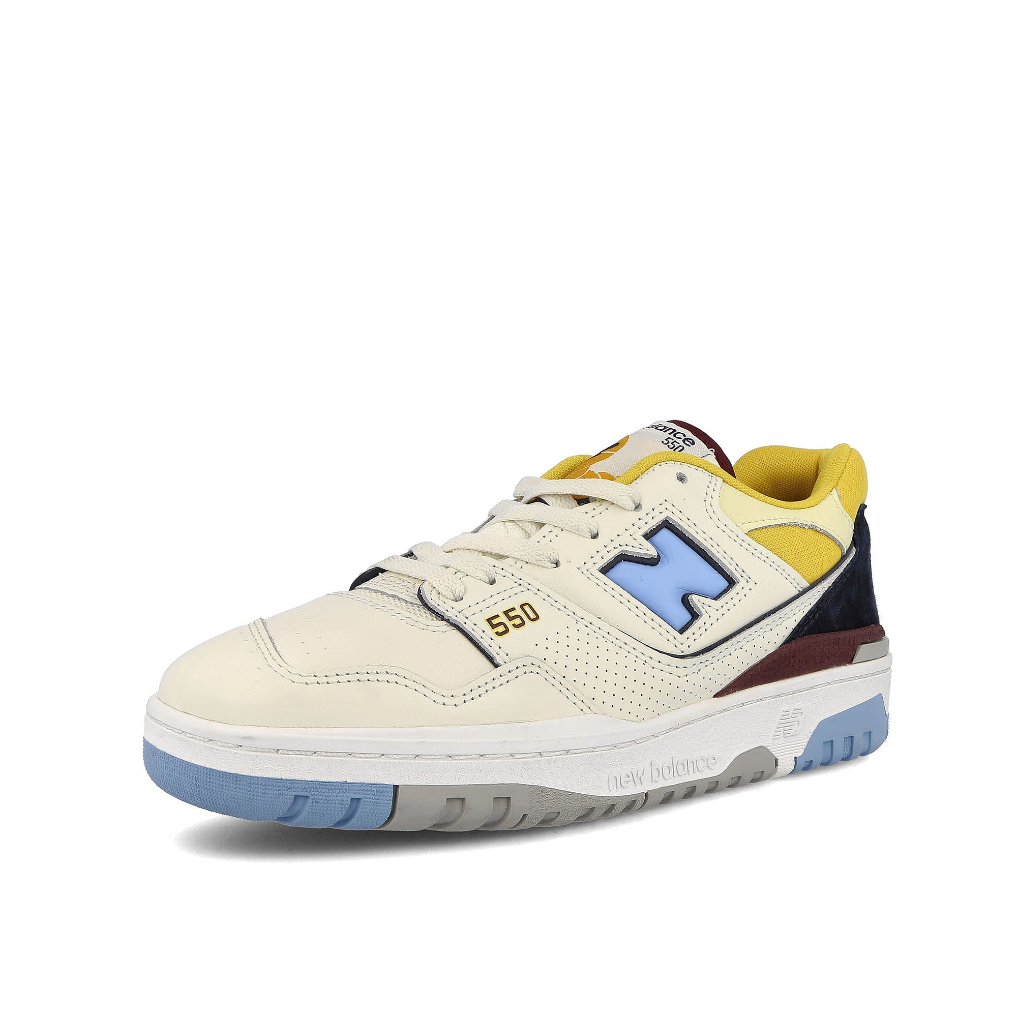 New Balance bb550ncf Sea Salt-Team Carolina-Honeycomb Sneakers Close Up | Overkill