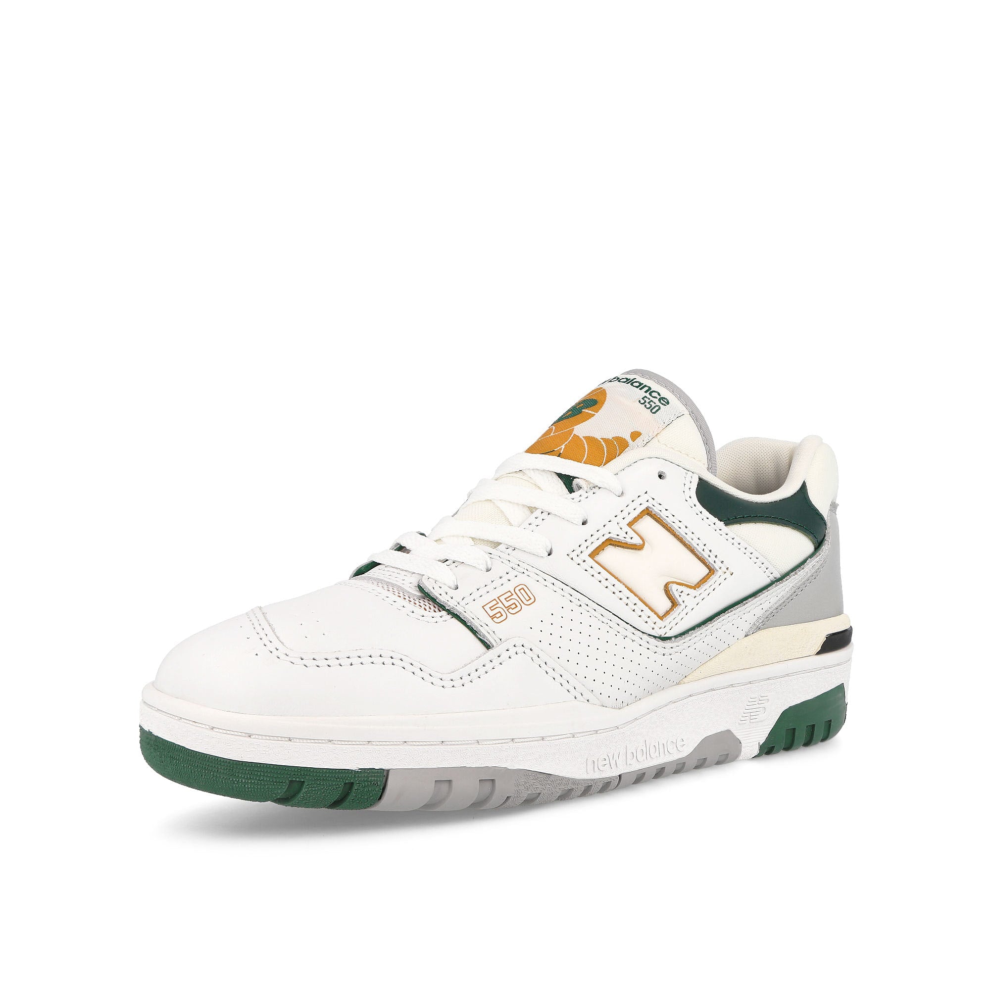 New Balance bb550pwc White-Green Sneakers Close Up | Overkill