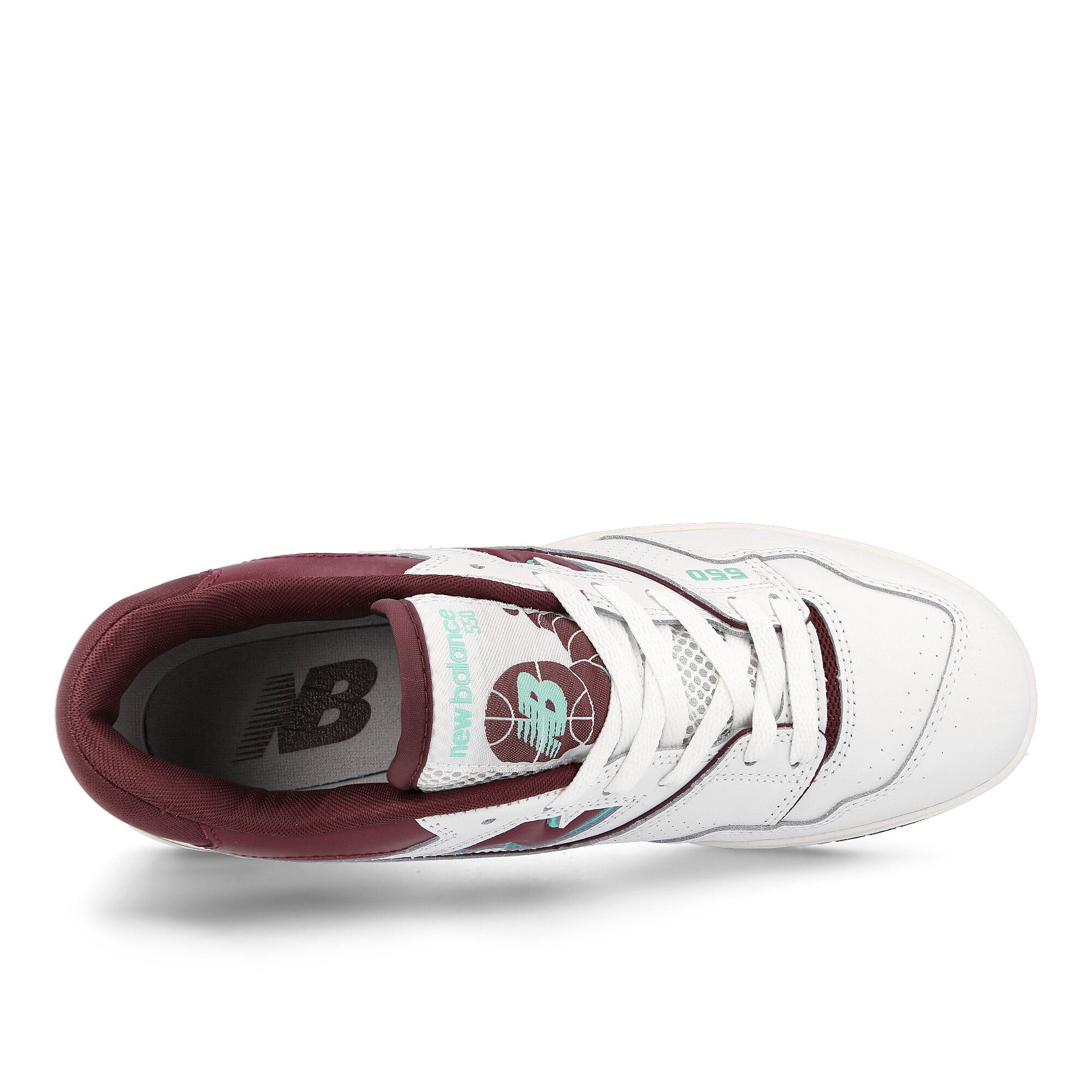 New Balance bb550wbg Burgundy / White Low Top Sneakers Detailfoto | Overkill