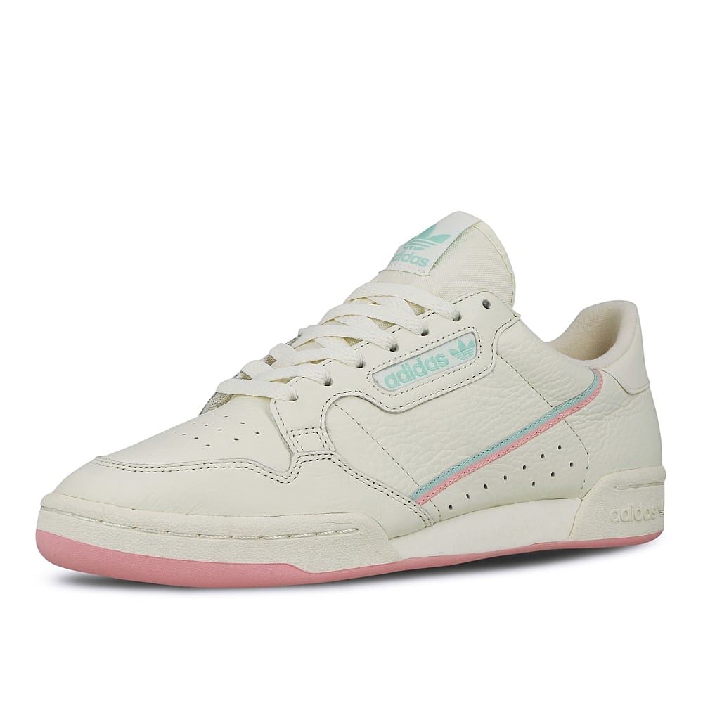 adidas continental 80 Off White-True Pink-Clear Mint Sneakers Close Up | Overkill