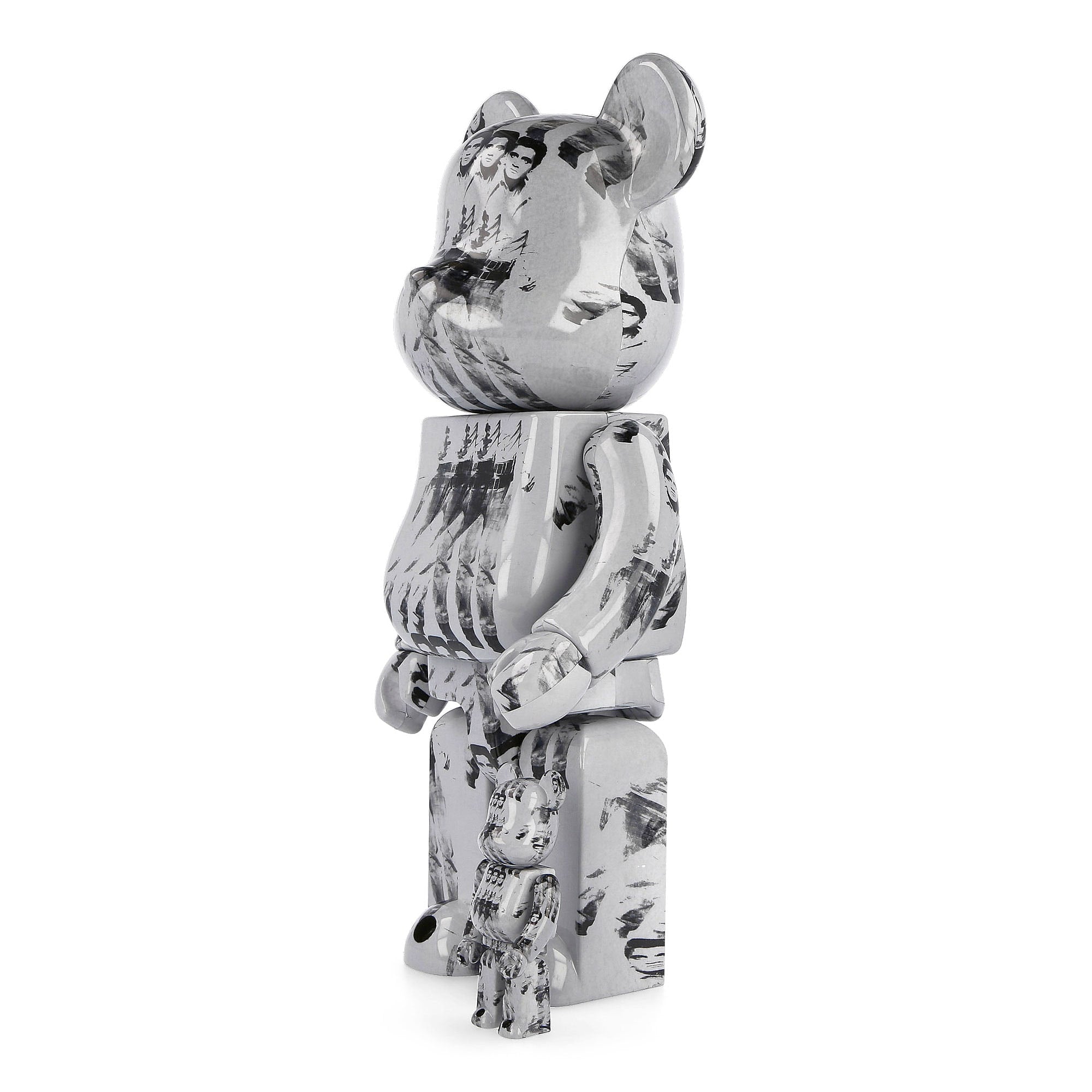 Medicom Be@rbrick Andy Warhols Elvis Presley 400% + 100% Grey Collectibles & Toys Close-up | Overkill