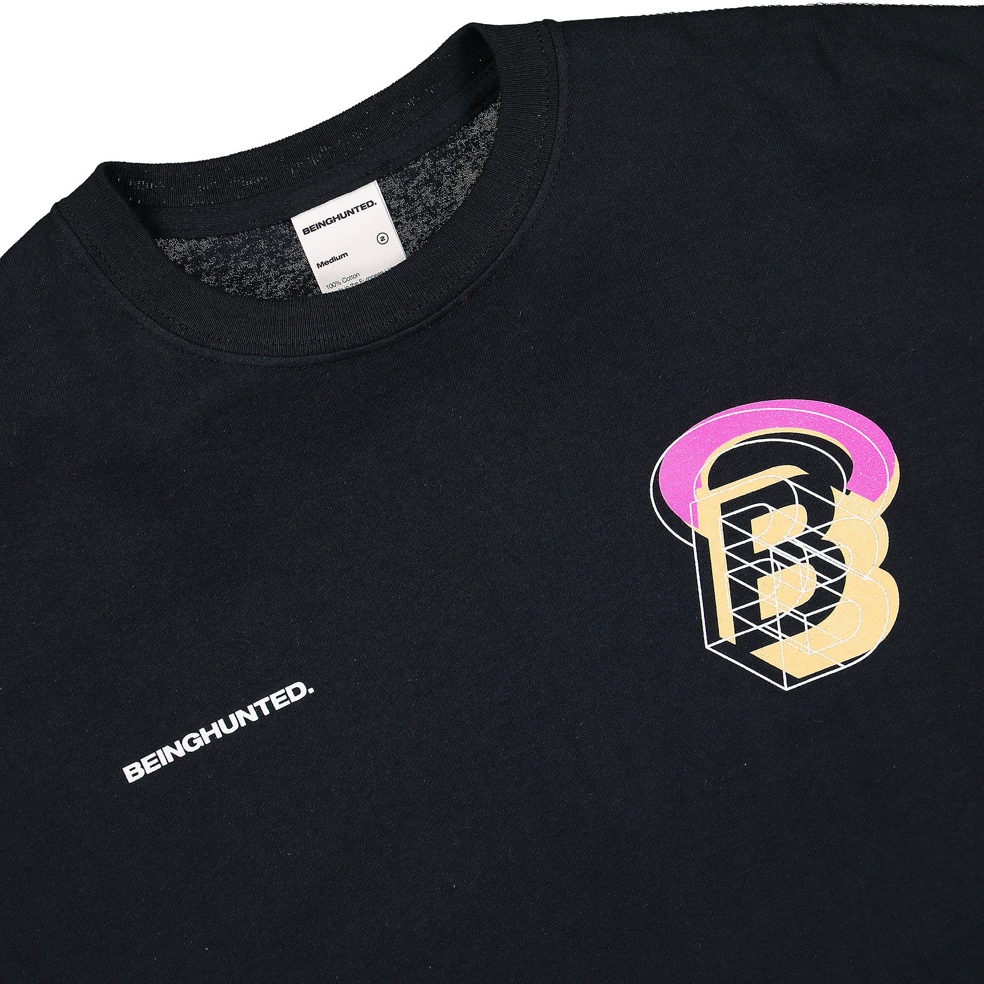 Beinghunted Halo B 3D Frame Logo T-Shirt Black T-Shirts Close-up | Overkill