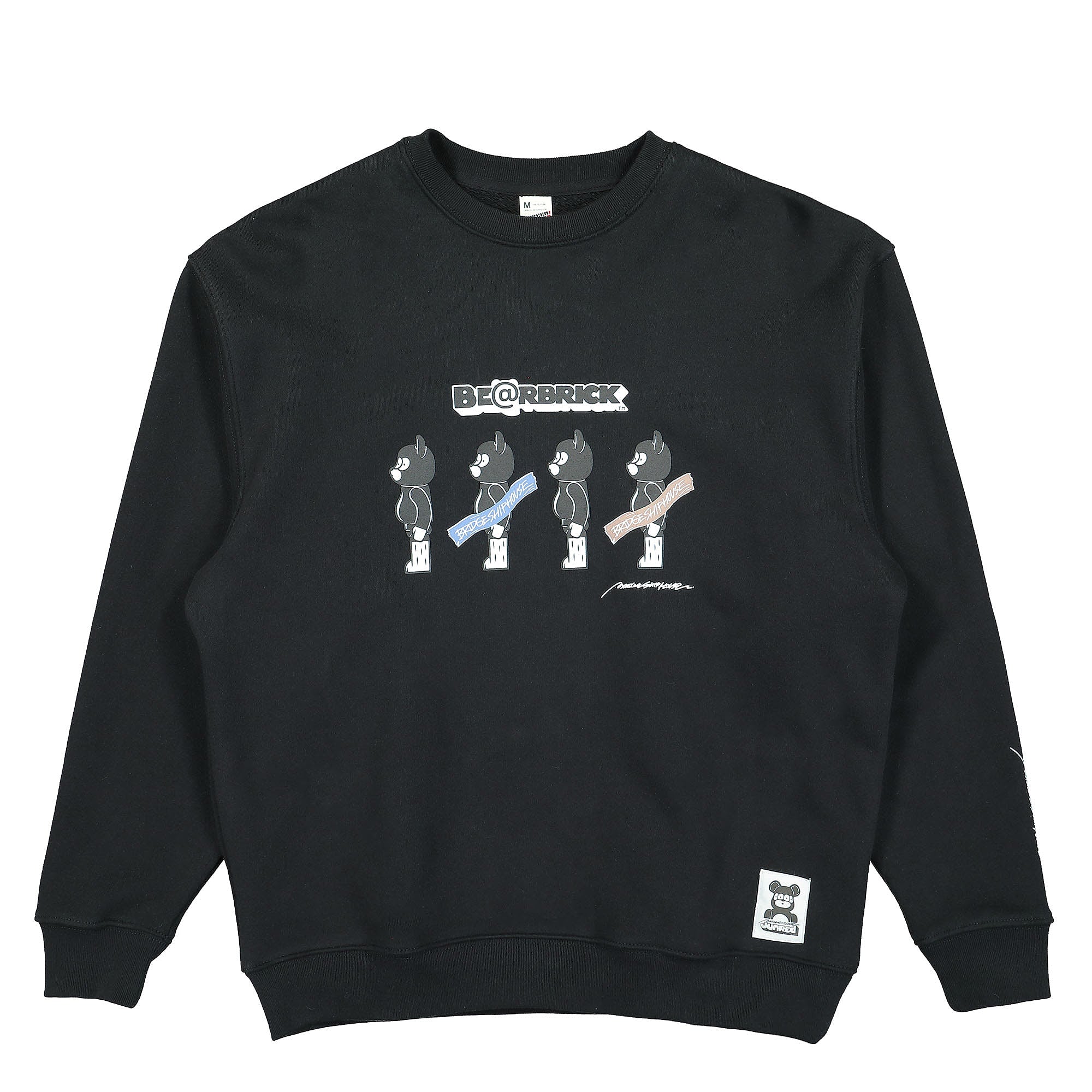 Medicom Bridge Ship House x Medicom Be@rbrick Crew Sweat Black Sweatshirts BHM-71020-B | Overkill