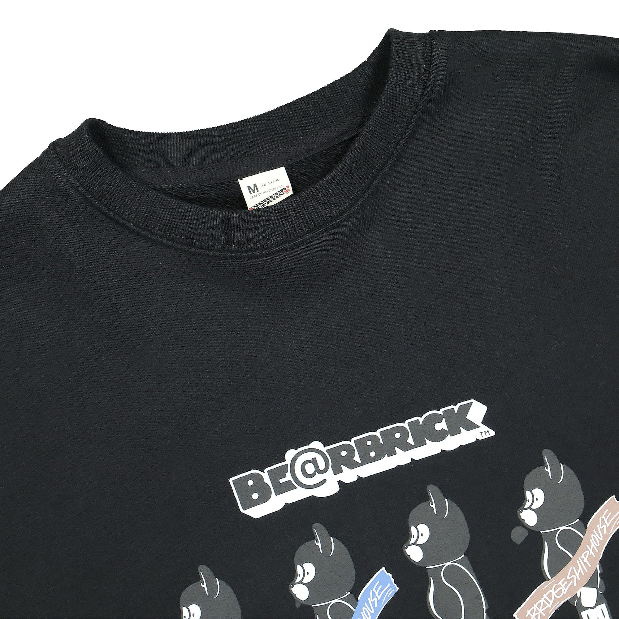 Medicom Bridge Ship House x Medicom Be@rbrick Crew Sweat Black Sweatshirts Close-up | Overkill