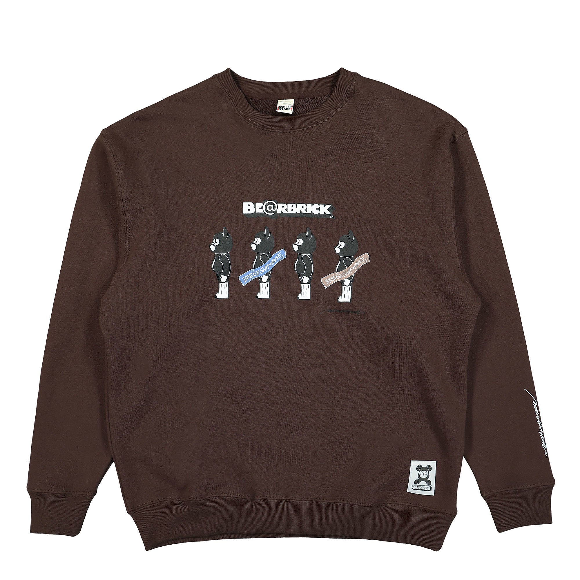 Medicom Bridge Ship House x Medicom Be@rbrick Crew Sweat Brown Sweatshirts BHM-71020-B | Overkill