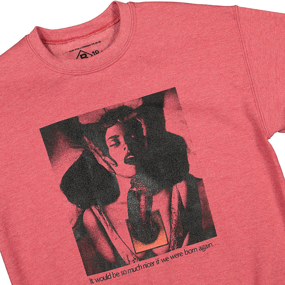 Bow3ry Born Again Vintage Crewneck Red Sweatshirts Close-up | Overkill