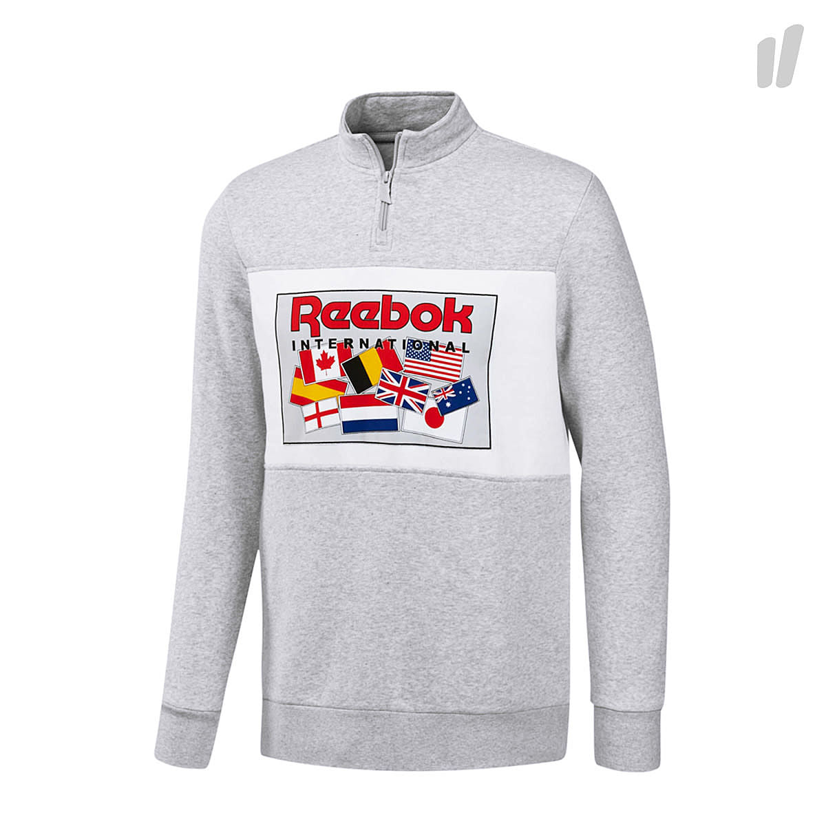 Reebok LF Half Zip Top Light Grey Heather Sweatshirts BQ1155 | Overkill
