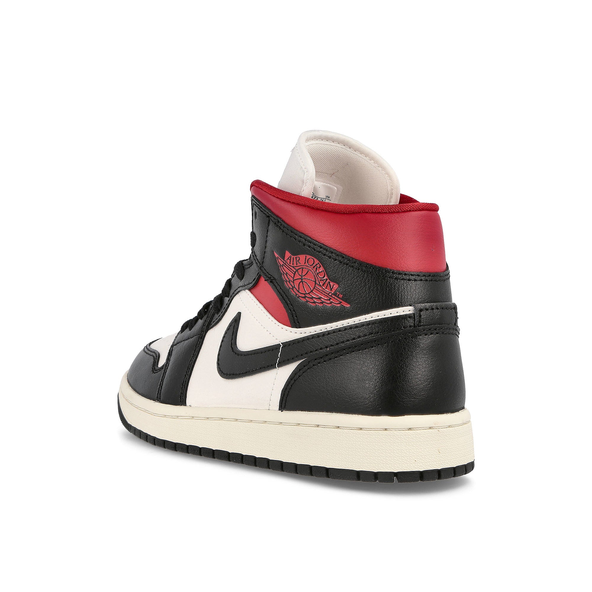 Jordan Wmns Air Jordan 1 Mid Black / Gym Red - Sail Sneakers Material | Overkill