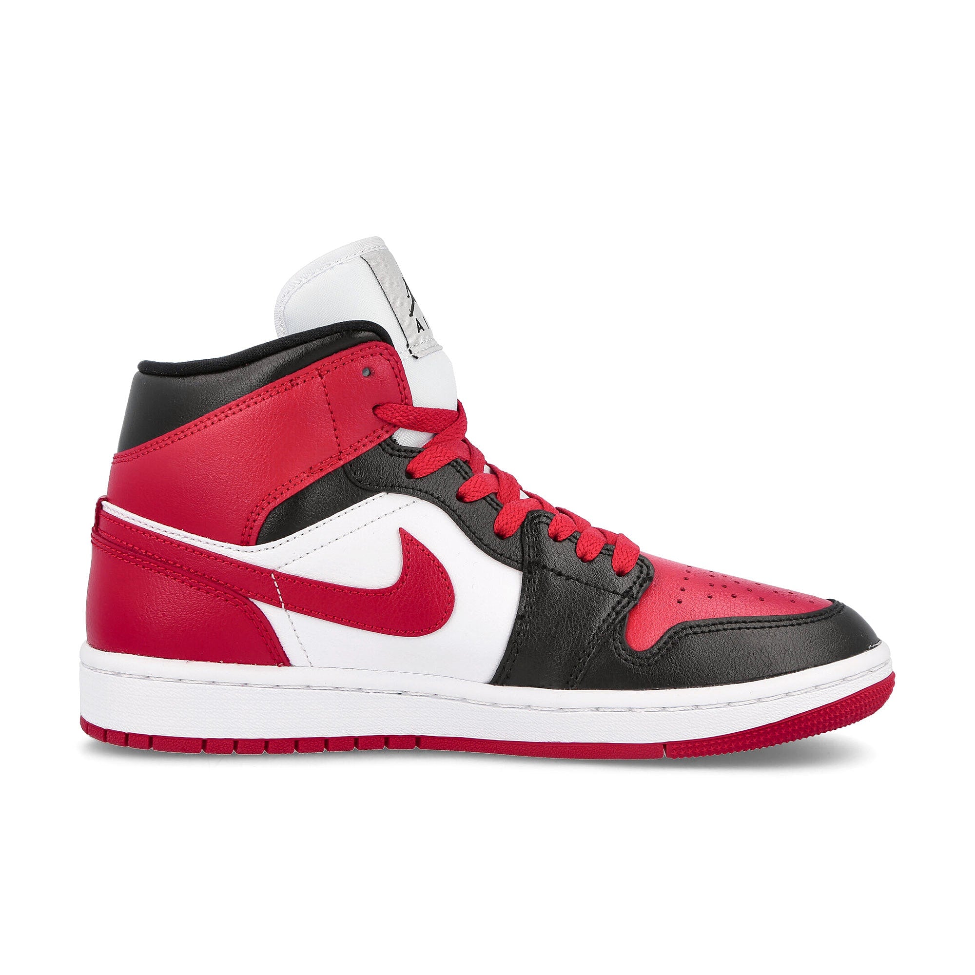 Jordan Wmns Air Jordan 1 Mid Black-Gym Red - White Sneakers Silhouette | Overkill