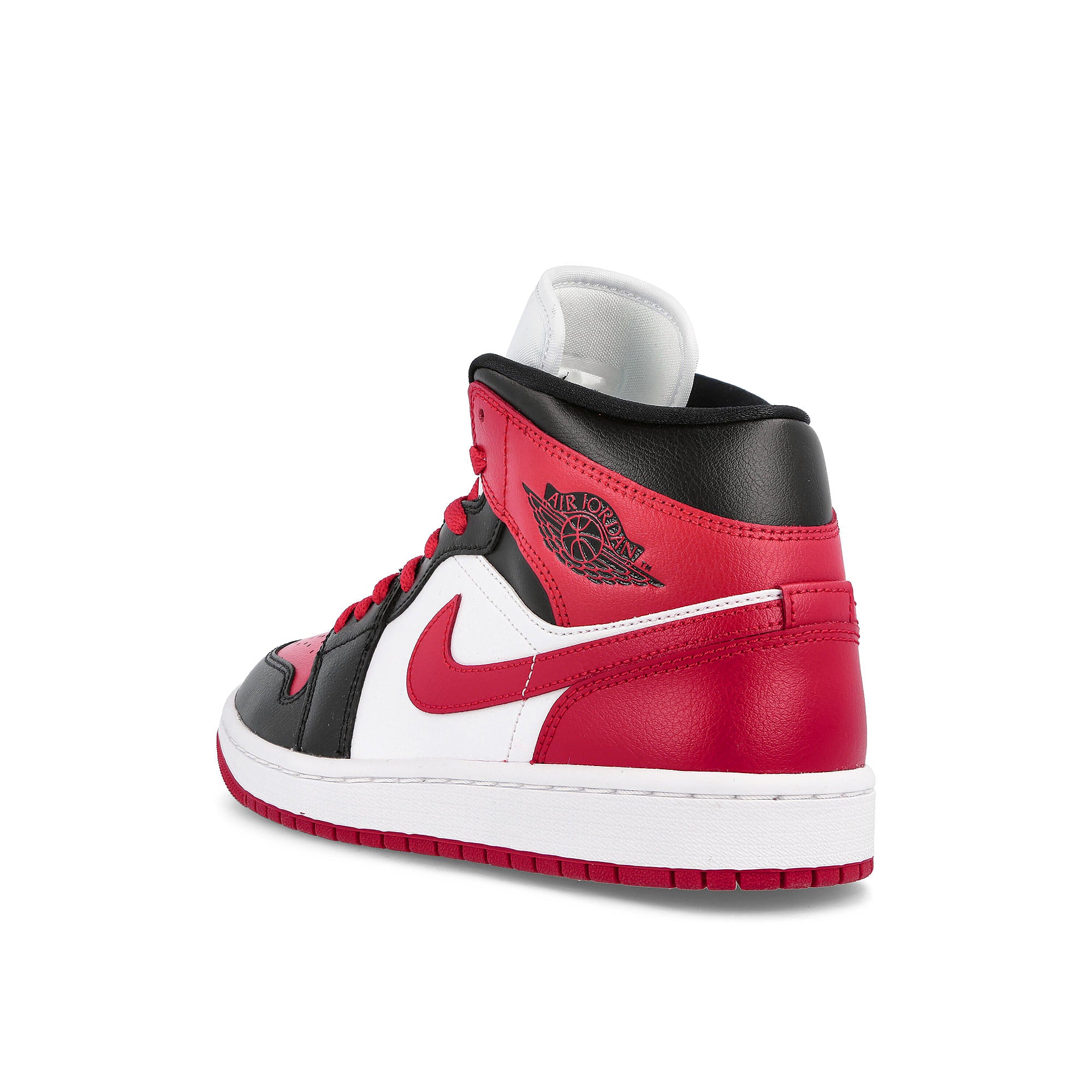 Jordan Wmns Air Jordan 1 Mid Black-Gym Red - White Sneakers Material | Overkill