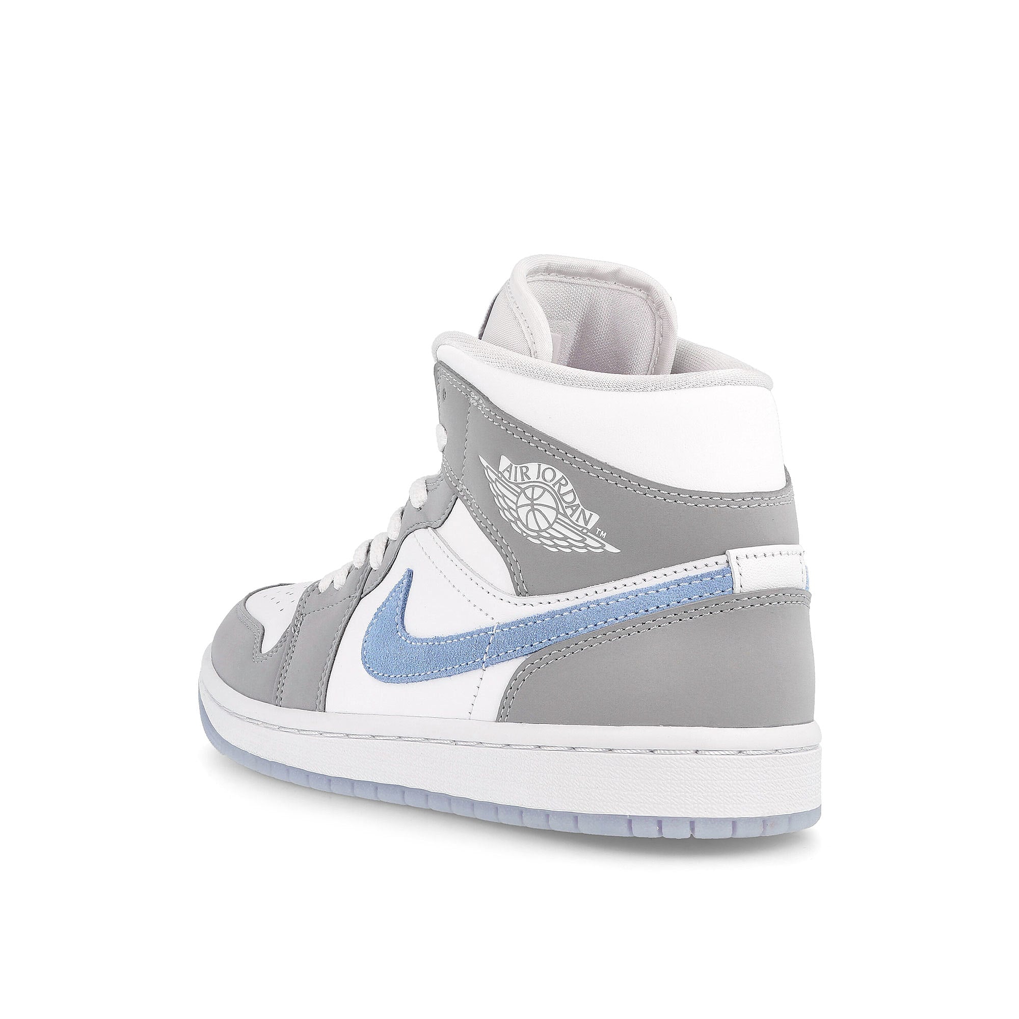 Jordan Wmns Air Jordan 1 Mid White / Aluminium - Wolf Grey Close-up | Overkill