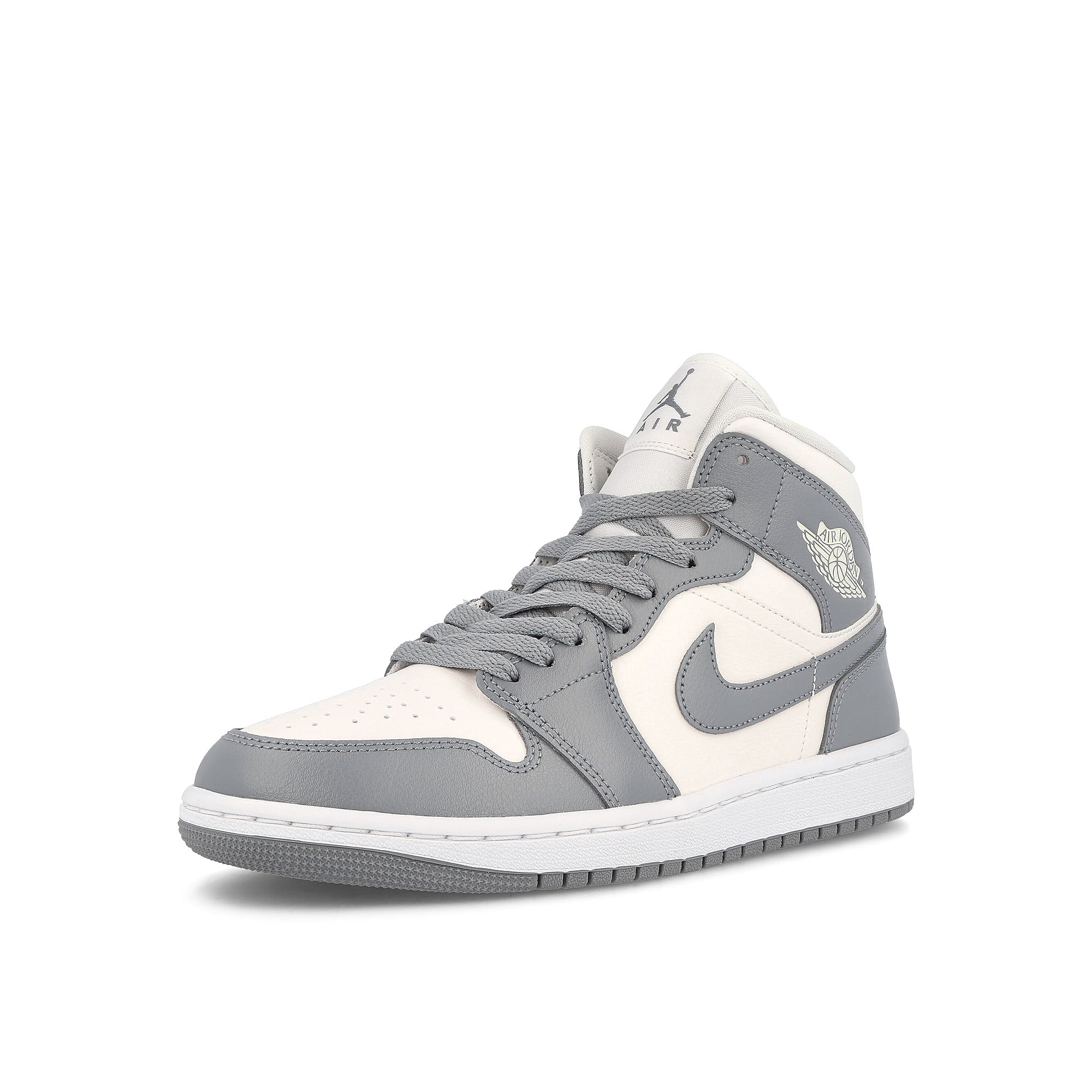 Jordan Air Jordan Wmns 1 Mid Sail / Stealth - White Mid Top Sneakers Close Up | Overkill