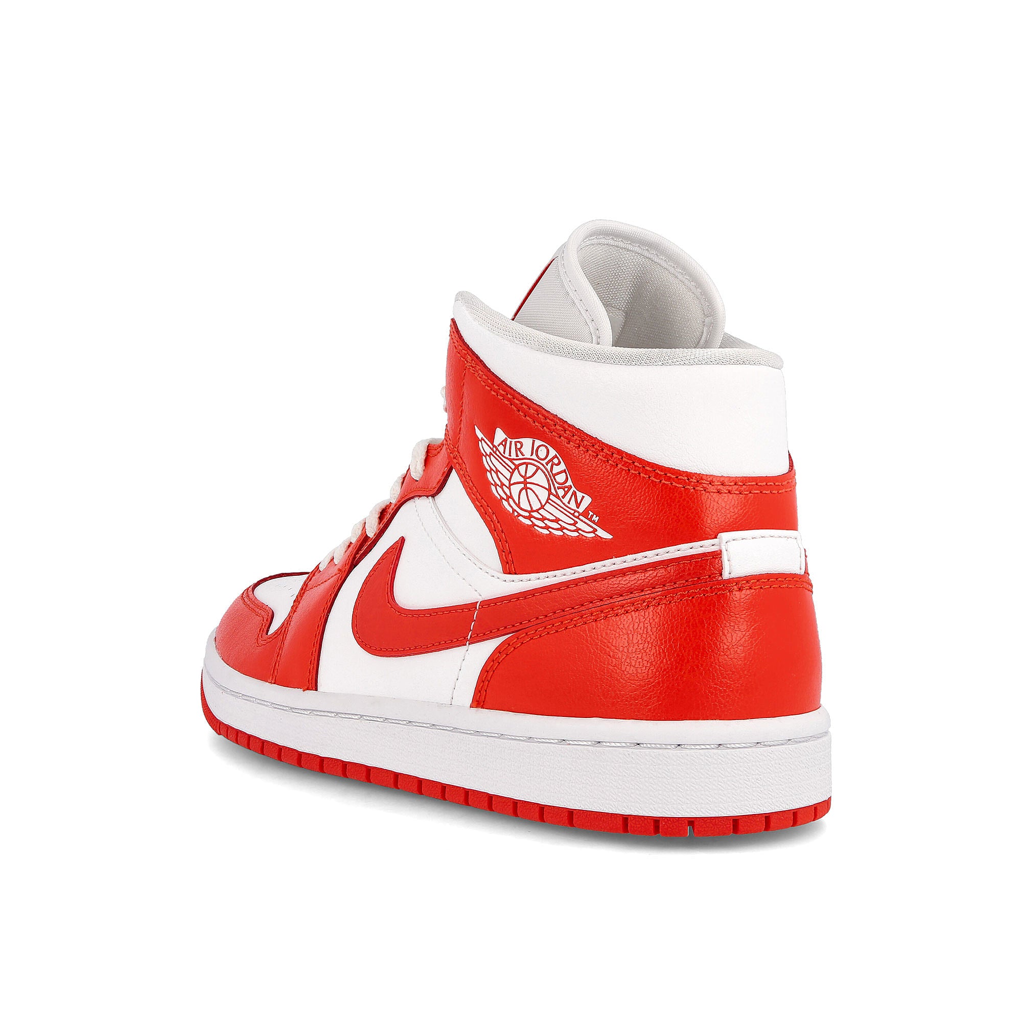 Jordan Wmns Air Jordan 1 Mid White / Habanero Red - White Close-up | Overkill