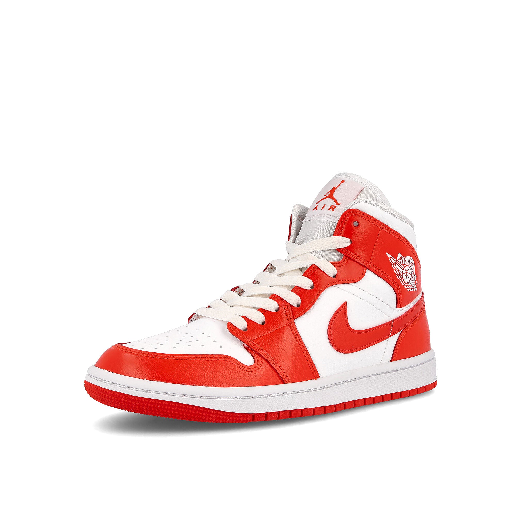 Jordan Wmns Air Jordan 1 Mid White / Habanero Red - White Detailfoto | Overkill