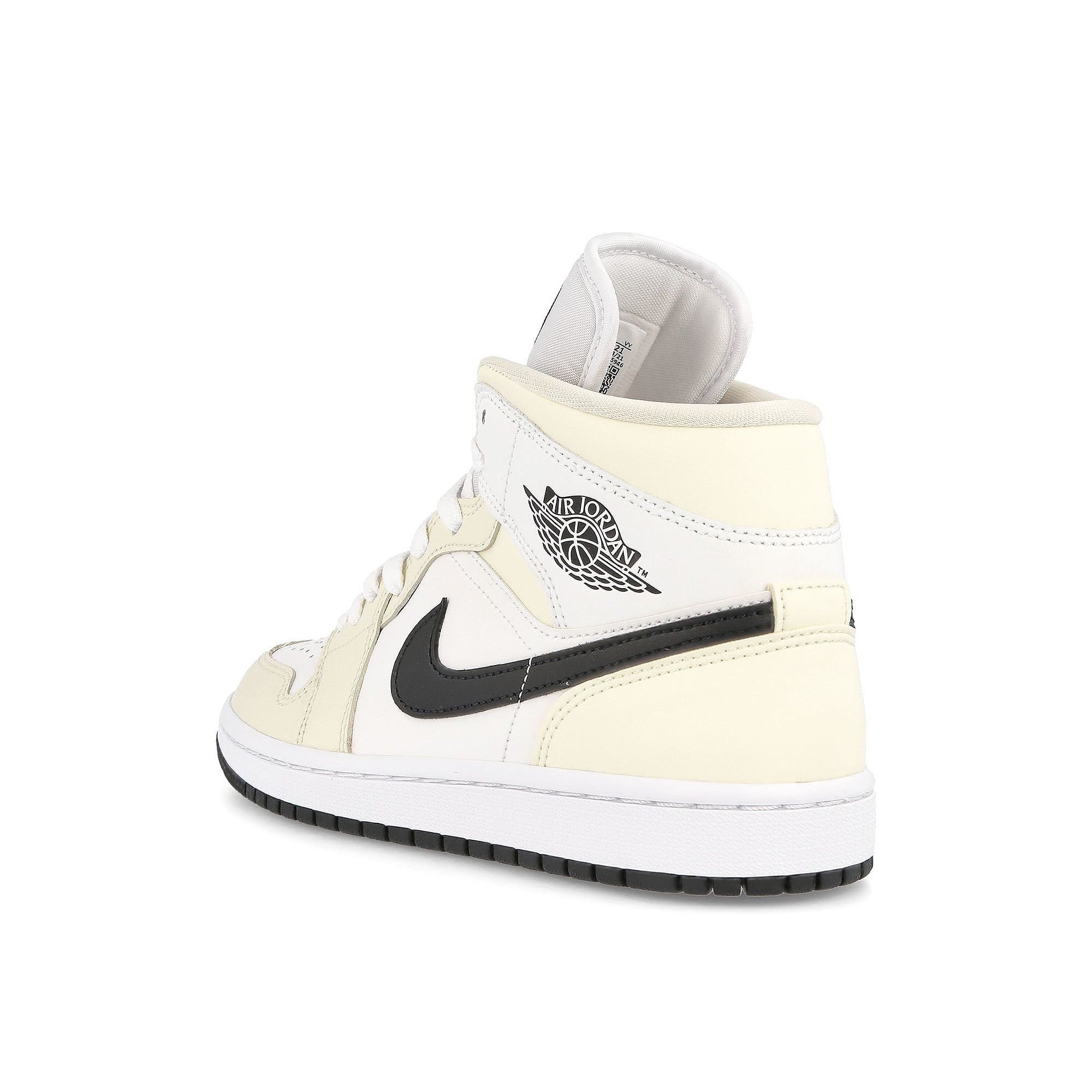 Jordan Wmns Air Jordan 1 Mid Coconut Milk / Black - Summit White - White Close-up | Overkill