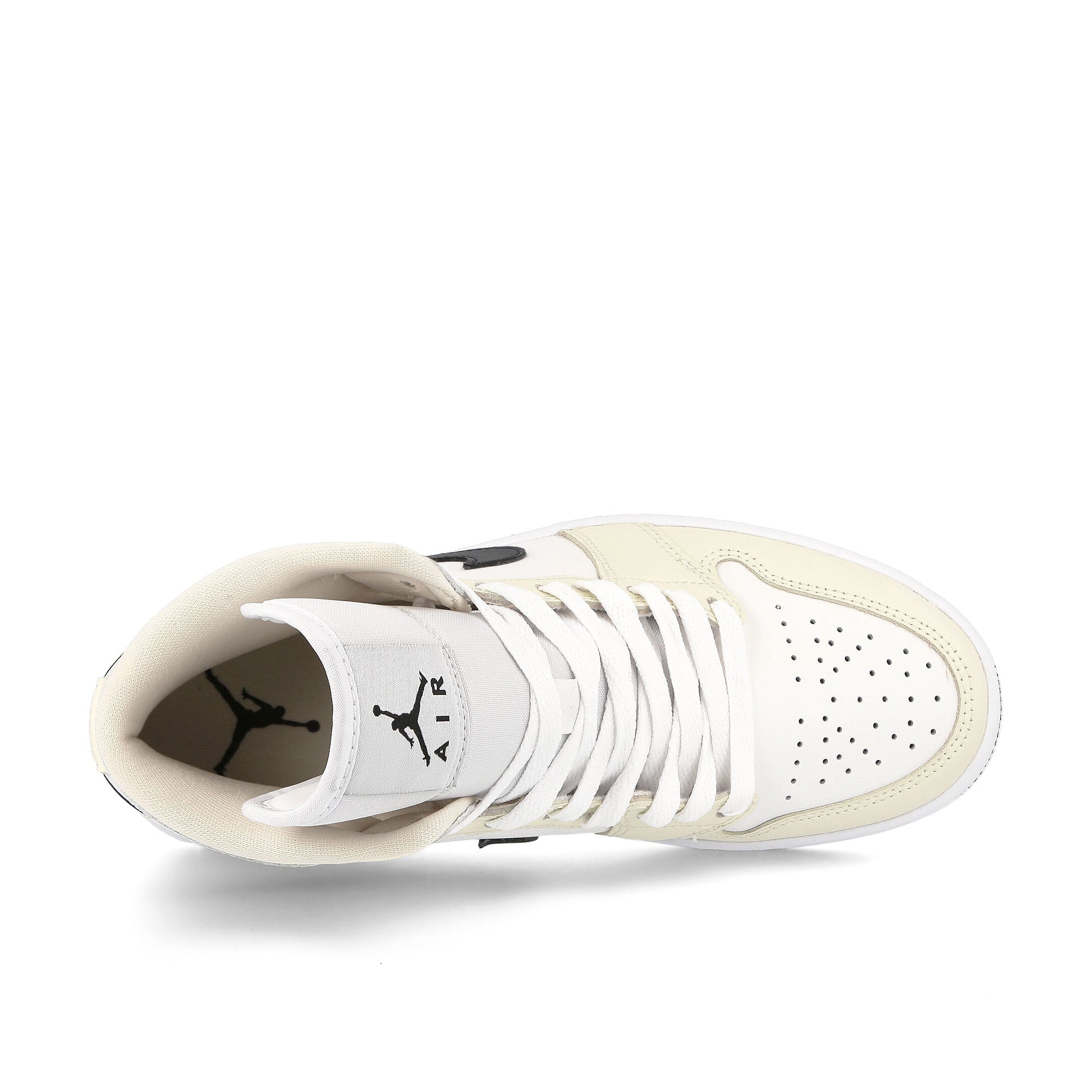 Jordan Wmns Air Jordan 1 Mid Coconut Milk / Black - Summit White - White Detail view 1 | Overkill