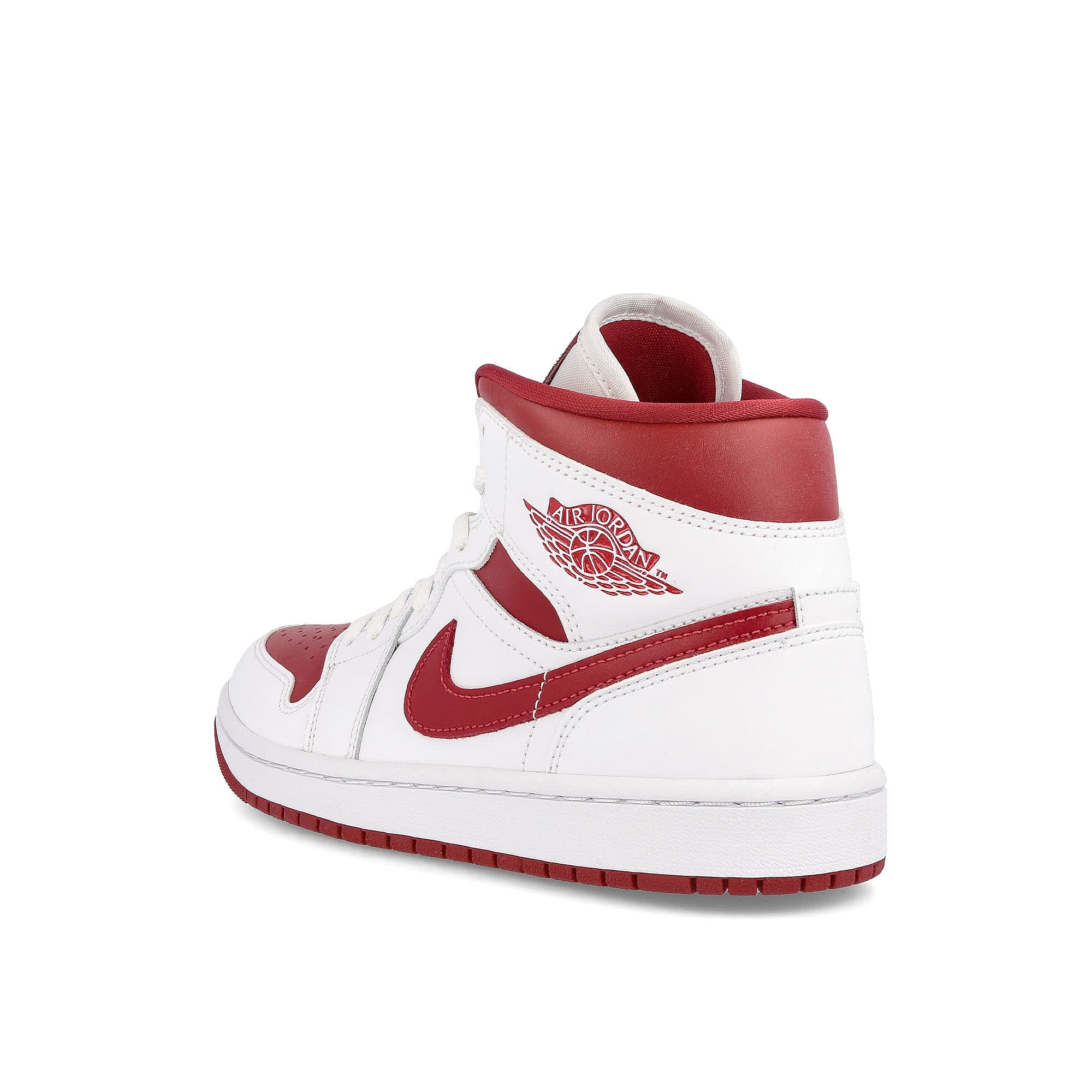 Jordan Wmns Air Jordan 1 Mid White / Pomegranate - White Close-up | Overkill