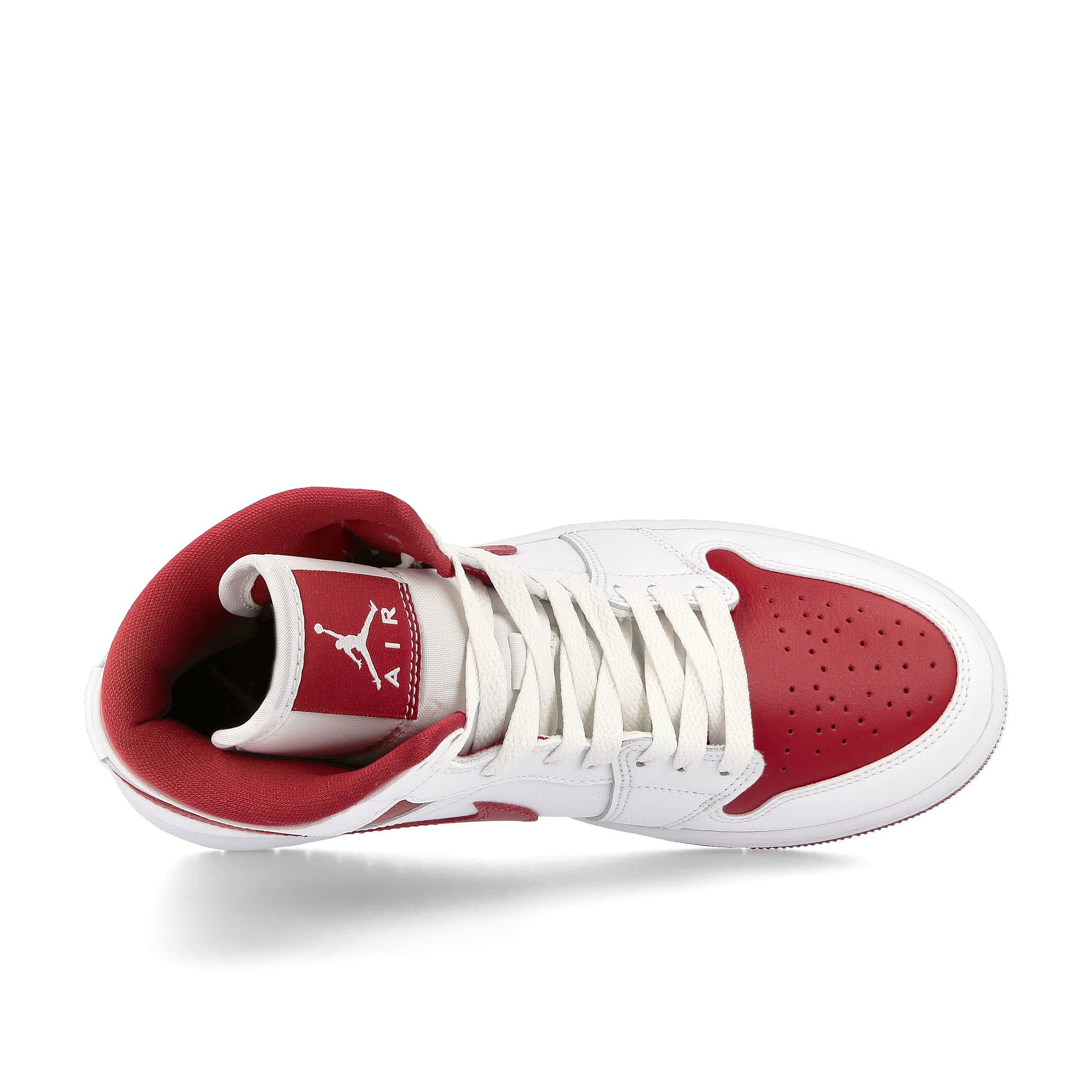 Jordan Wmns Air Jordan 1 Mid White / Pomegranate - White Detail view 1 | Overkill