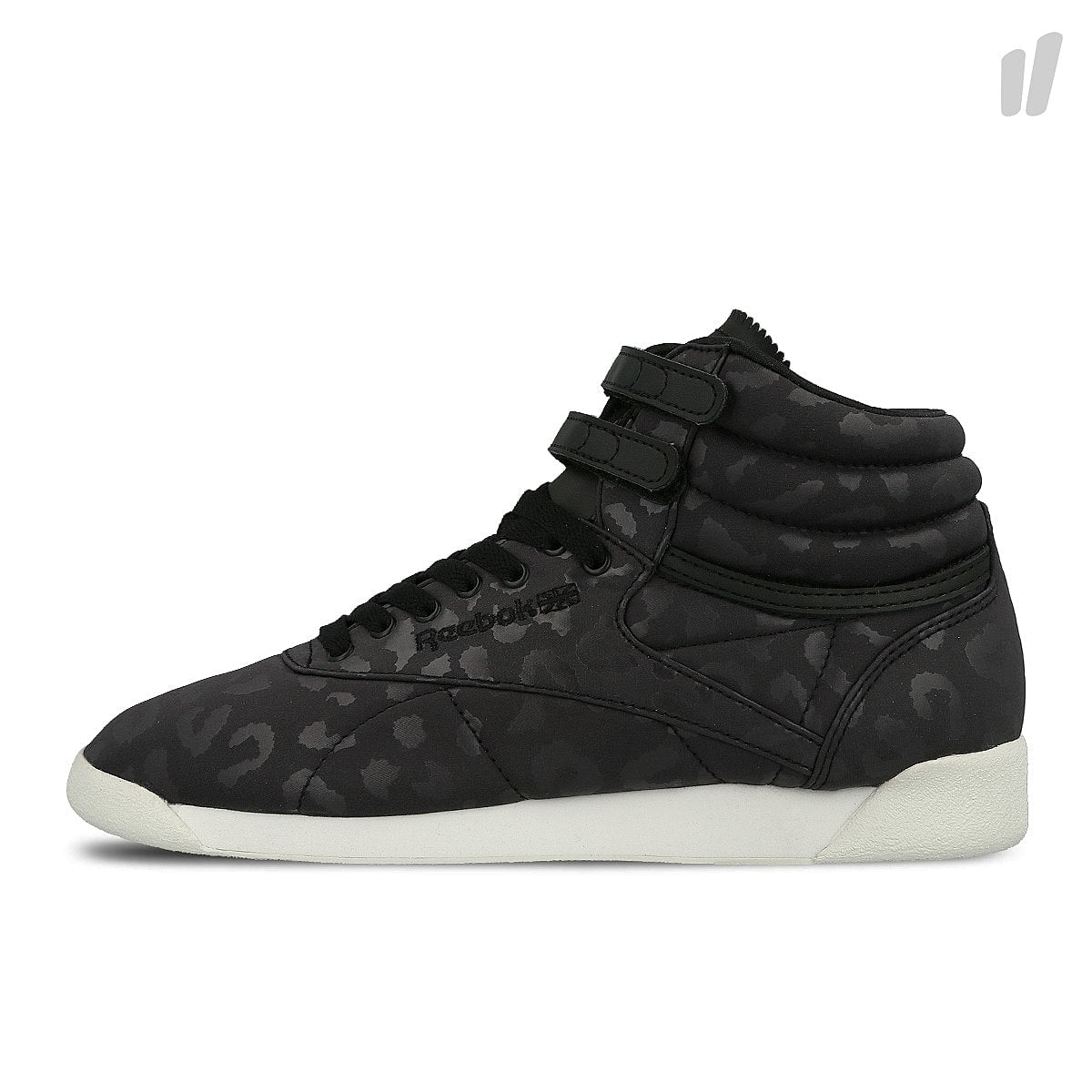 Reebok wmns freestyle hi lux textile Black / Chalk Sneakers BS6277 | Overkill