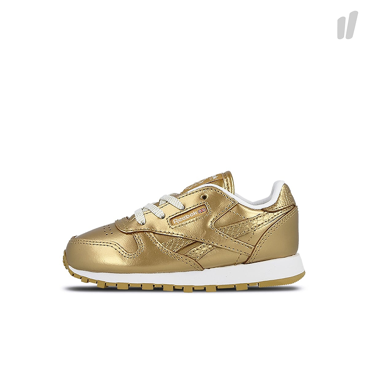 Reebok classic leather metallic infants Brass / White Low Top Sneakers BS7458 | Overkill