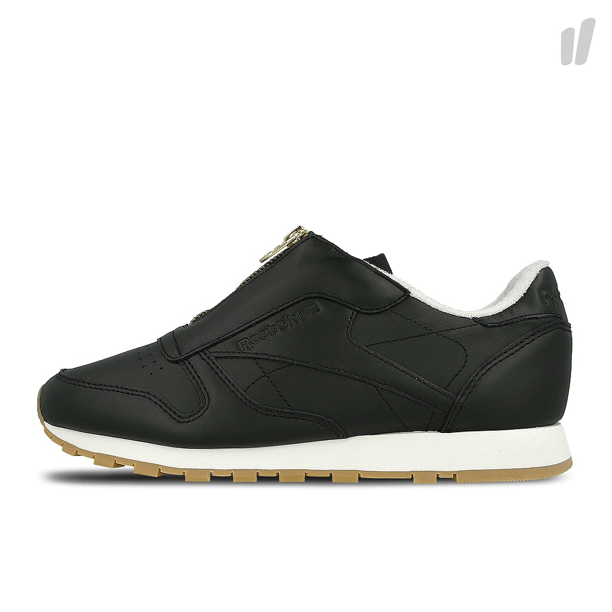 Reebok wmns classic leather zip Black / Chalk / Sleek Met Sneakers BS8064 | Overkill