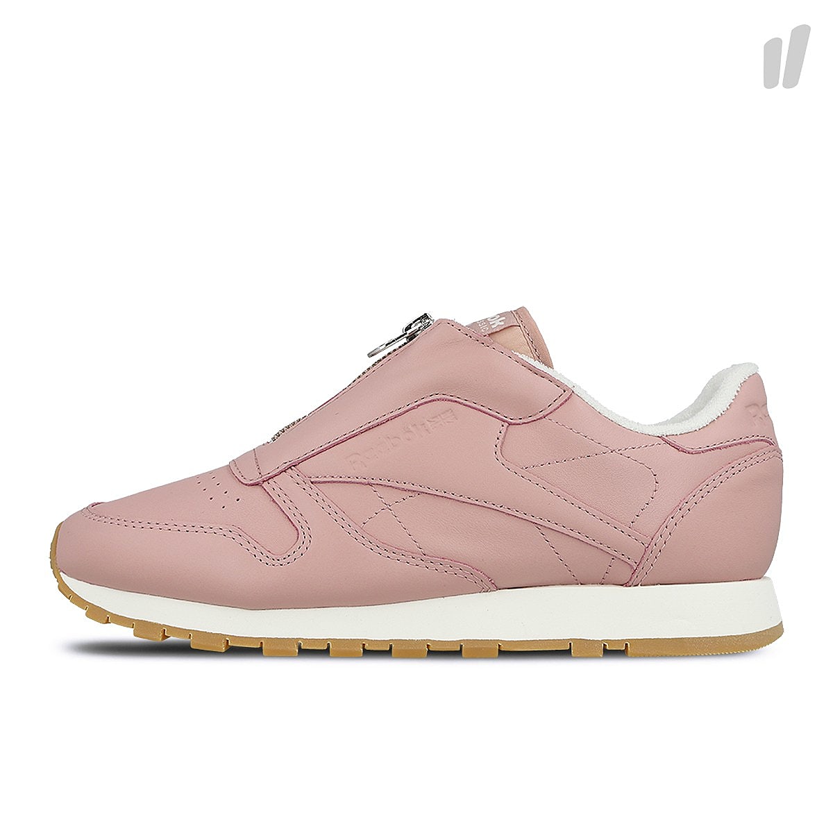 Reebok wmns classic leather zip Shell Pink / Chalk / Silver Sneakers BS8065 | Overkill