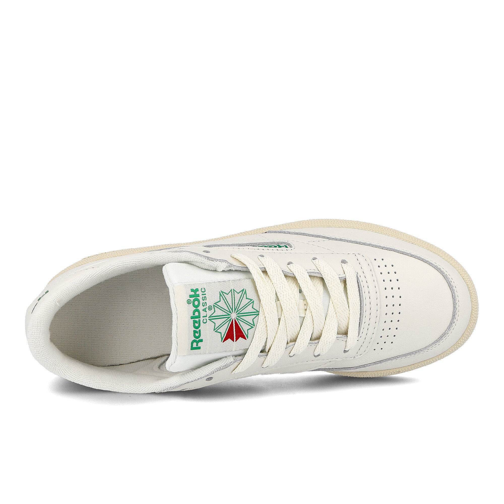 Reebok wmns club c 85 Chalk / Green / White / Red Sneakers Detailfoto | Overkill