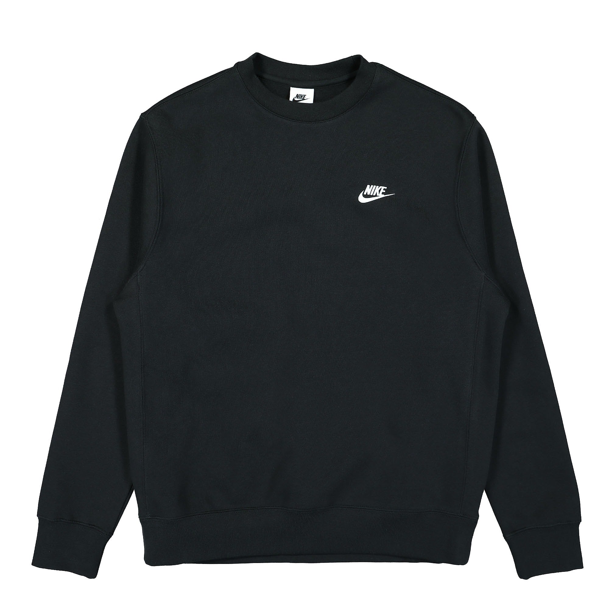 Nike NSW Club Fleece Crew Sweatshirt Black / White Sweatshirts BV2662 010 | Overkill